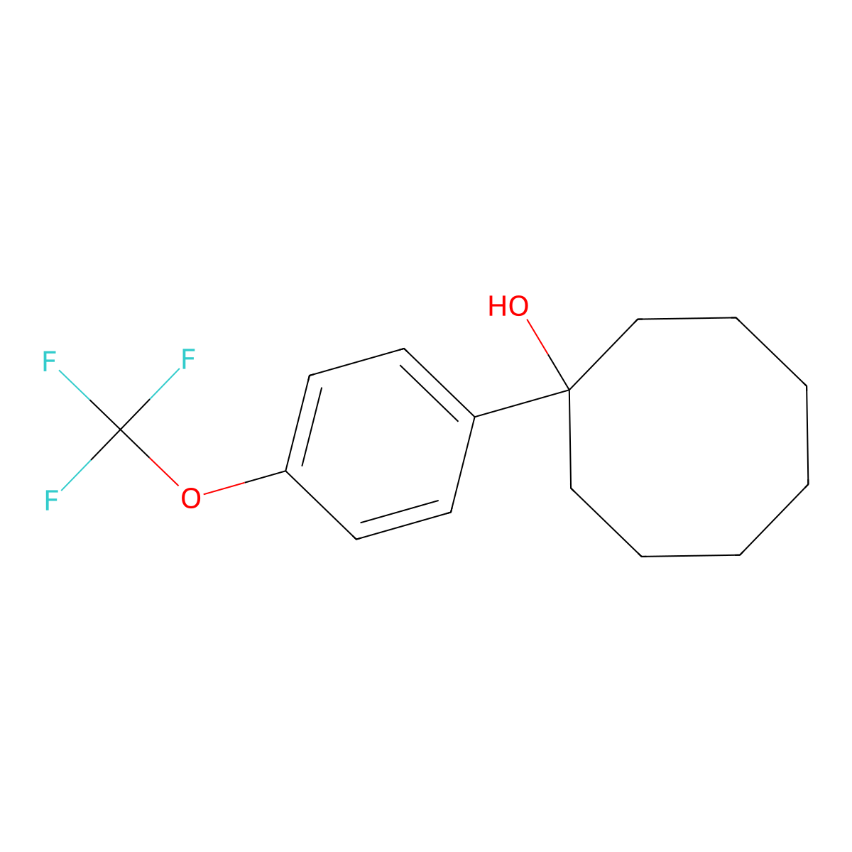 1-(4-(Trifluoromethoxy)phenyl)cyclooctanol molecular structure, CAS 2921873-19-8