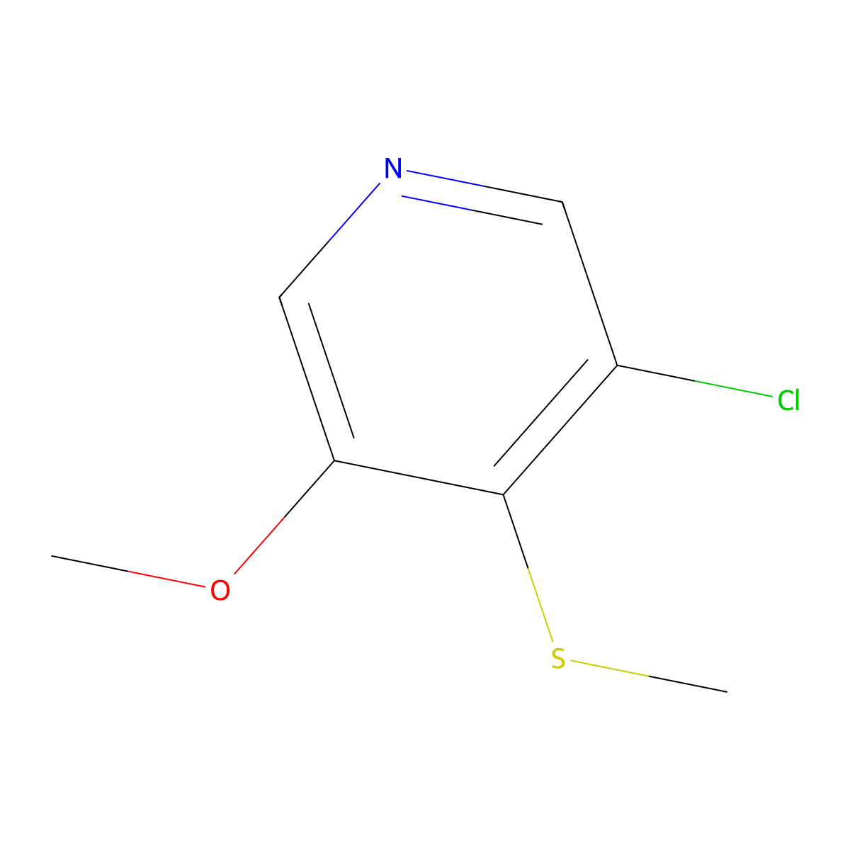 3-Chloro-5-methoxy-4-(methylthio)pyridine molecular structure, CAS 2921873-25-6