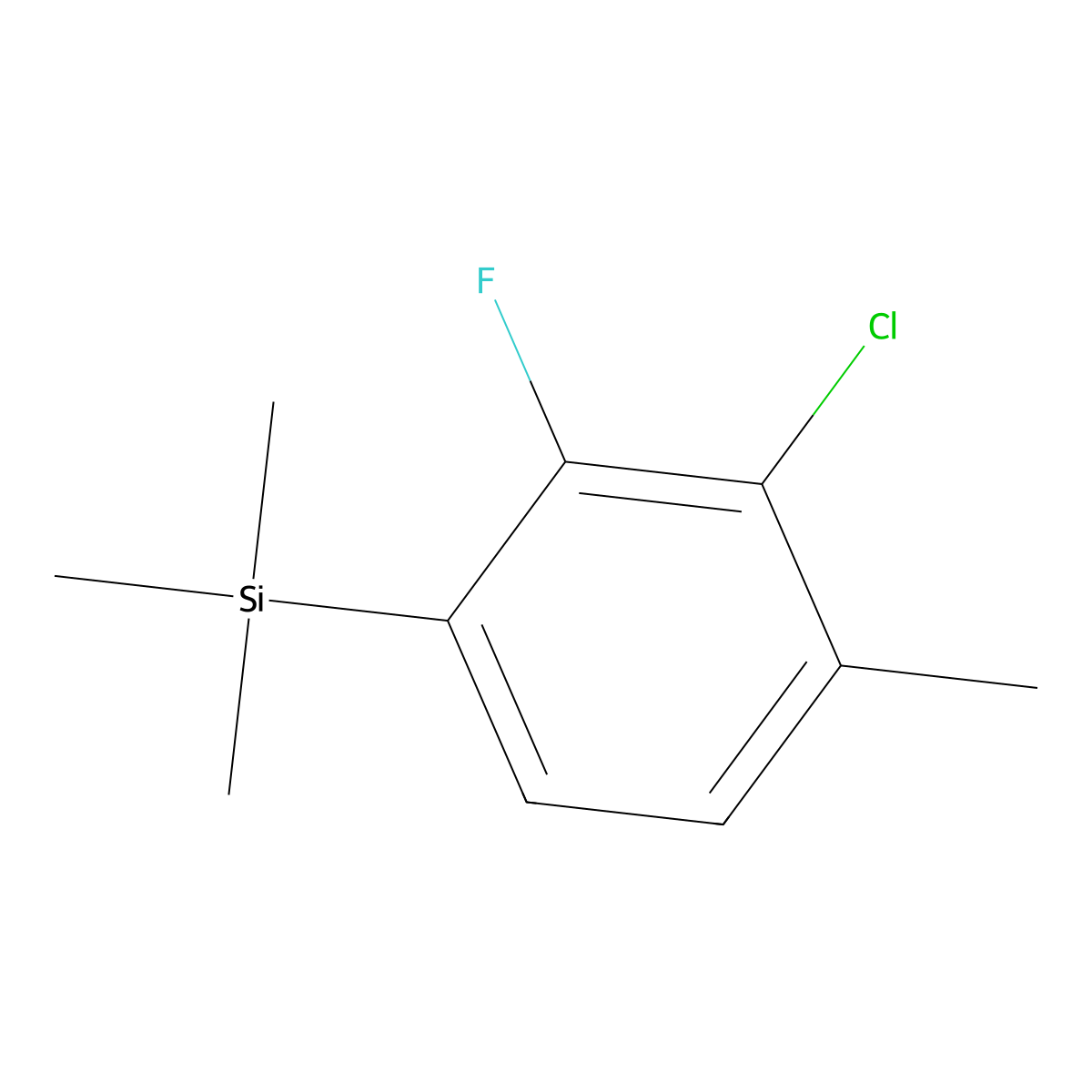 (3-Chloro-2-fluoro-4-methylphenyl)trimethylsilane molecular structure, CAS 2921873-66-5