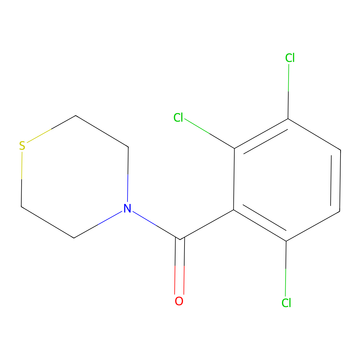 Thiomorpholino(2,3,6-trichlorophenyl)methanone molecular structure, CAS 2921873-77-8