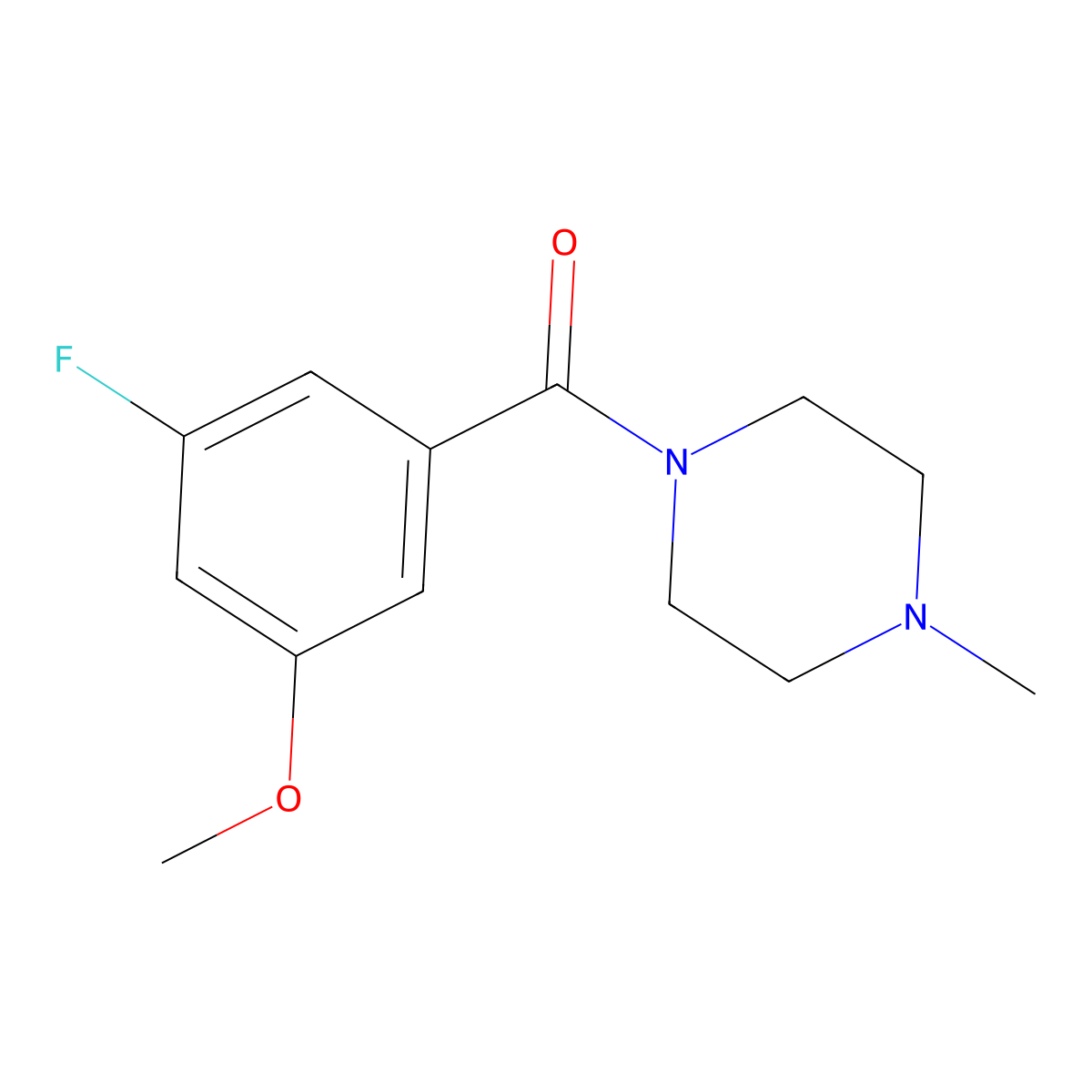 (3-Fluoro-5-methoxyphenyl)(4-methylpiperazin-1-yl)methanone molecular structure, CAS 2921873-94-9