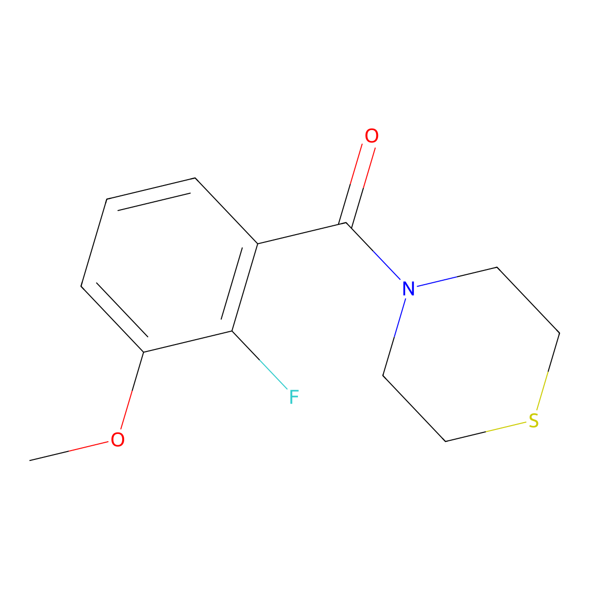 (2-Fluoro-3-methoxyphenyl)(thiomorpholino)methanone molecular structure, CAS 2921874-53-3