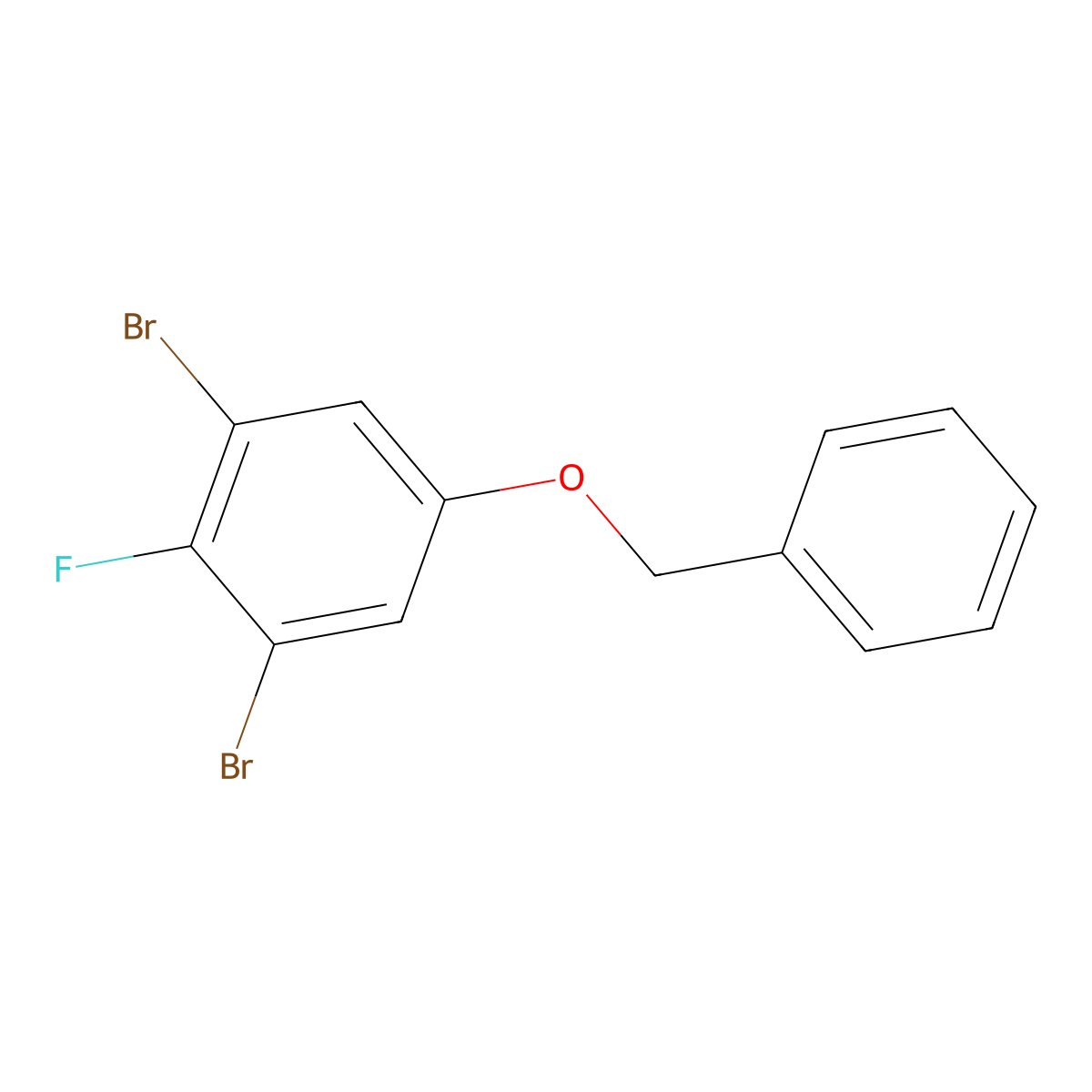 5-(Benzyloxy)-1,3-dibromo-2-fluorobenzene molecular structure, CAS 2921874-62-4