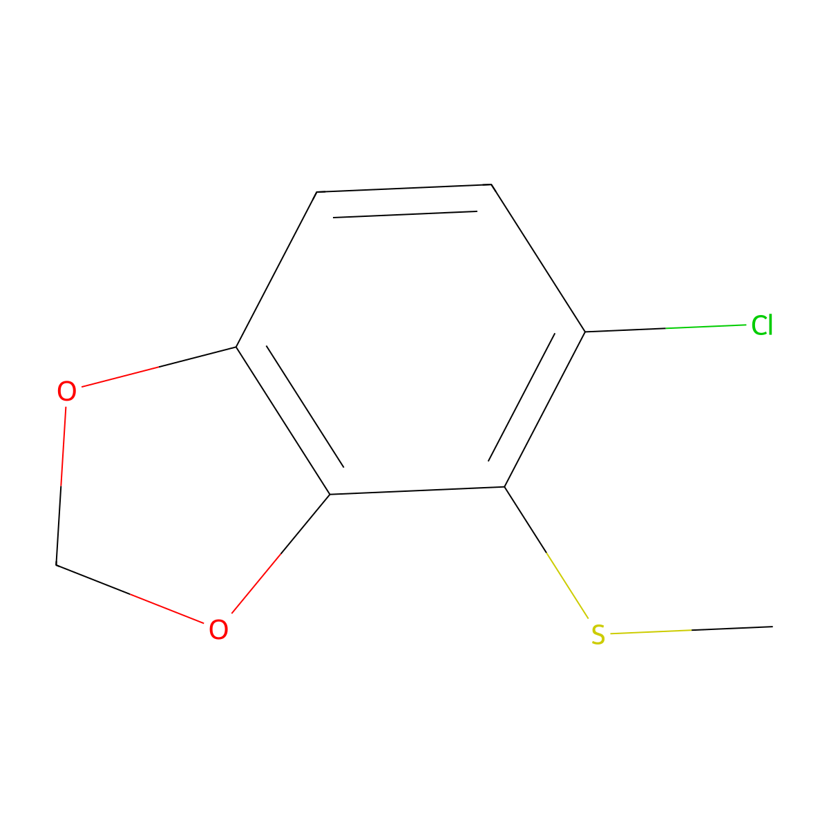 5-Chloro-4-(methylthio)benzo[d][1,3]dioxole molecular structure, CAS 2921875-14-9