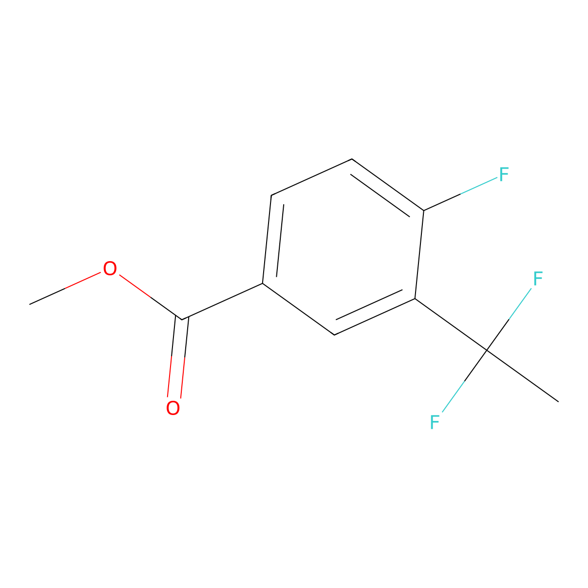 Methyl 3-(1,1-difluoroethyl)-4-fluorobenzoate molecular structure, CAS 2921875-48-9