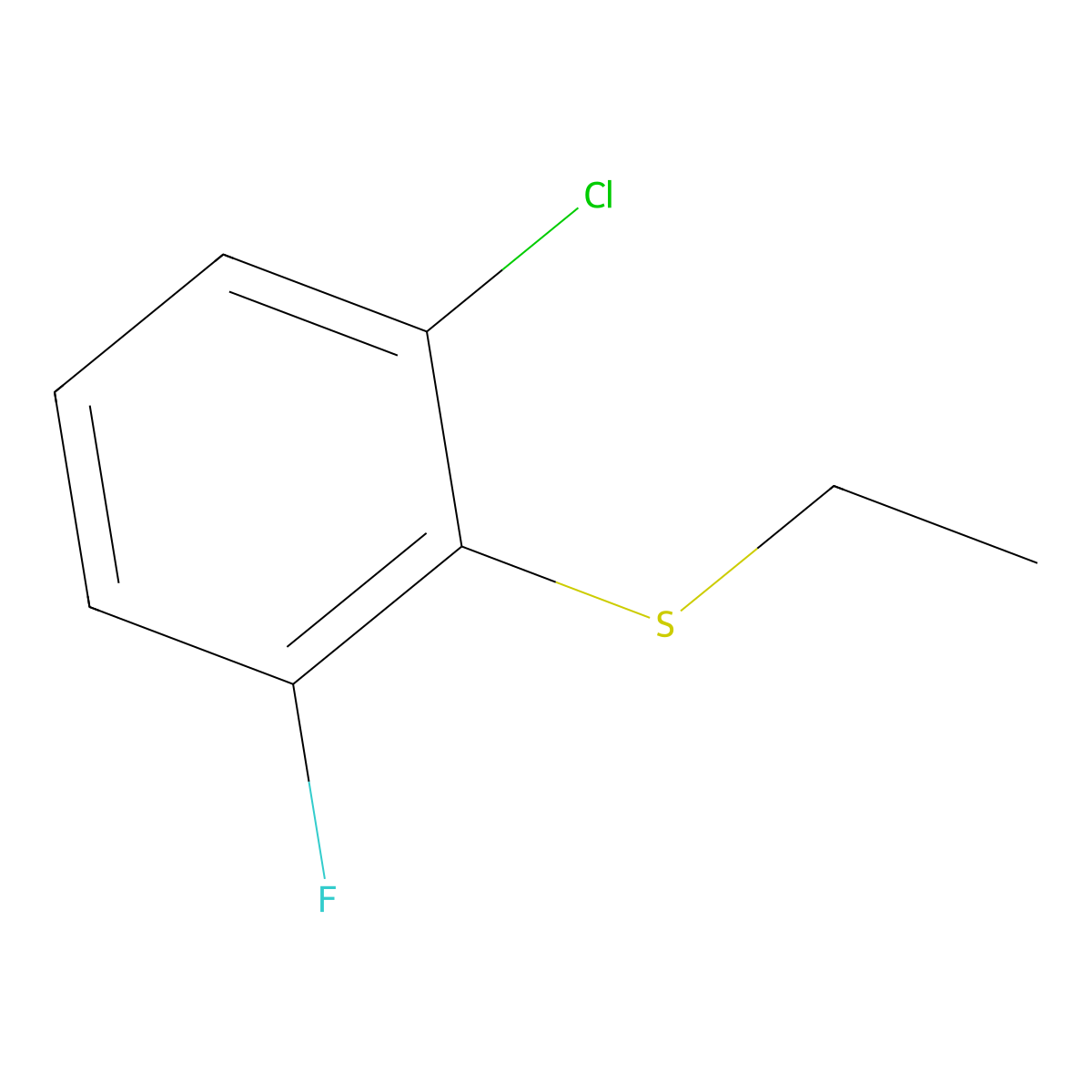 (2-Chloro-6-fluorophenyl)(ethyl)sulfane molecular structure, CAS 2921875-51-4