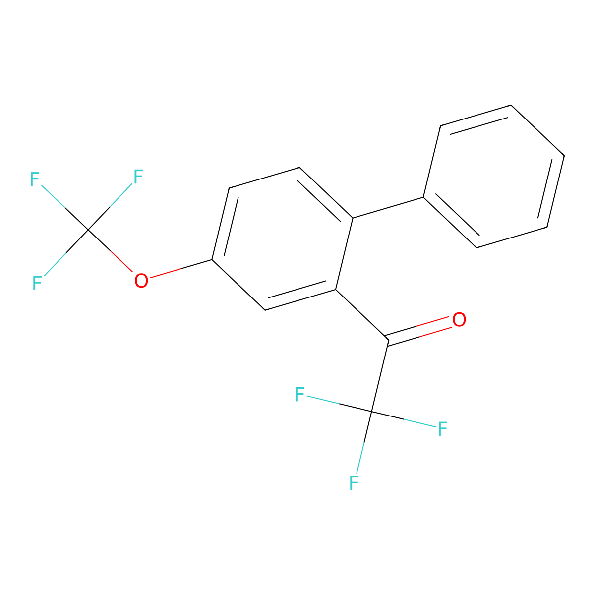 2,2,2-Trifluoro-1-(4-(trifluoromethoxy)-[1,1'-biphenyl]-2-yl)ethanone molecular structure, CAS 2921875-68-3