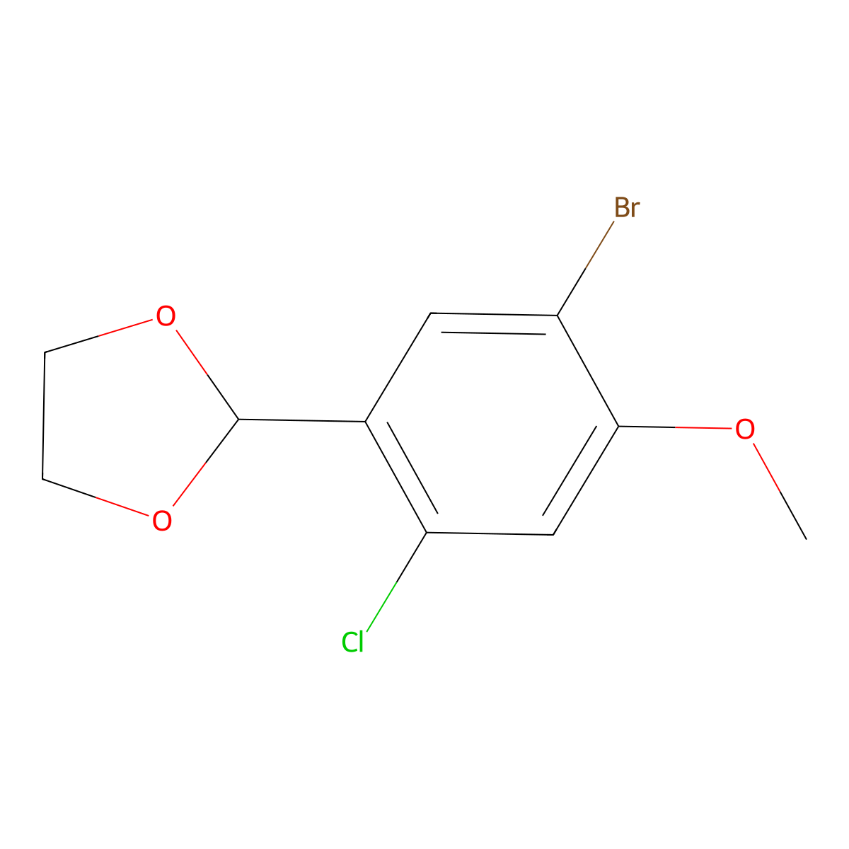 2-(5-Bromo-2-chloro-4-methoxyphenyl)-1,3-dioxolane molecular structure, CAS 2921876-20-0