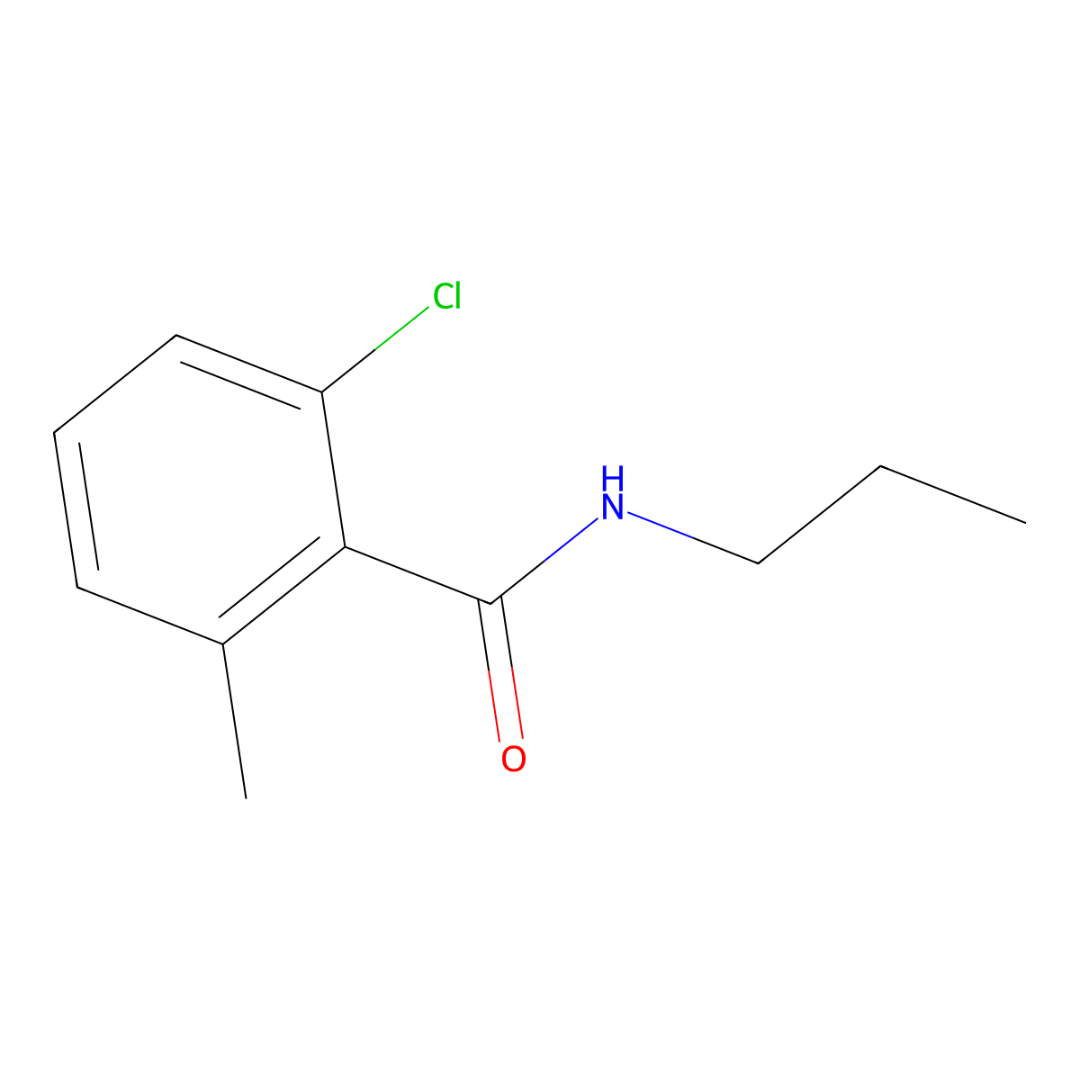 2-chloro-6-methyl-N-propylbenzamide molecular structure, CAS 2921876-25-5