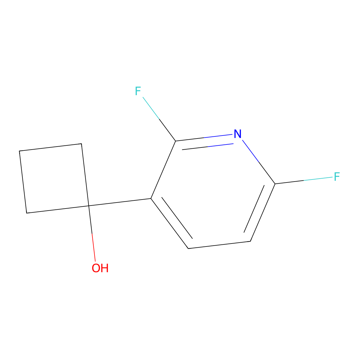 1-(2,6-Difluoropyridin-3-yl)cyclobutanol molecular structure, CAS 2921876-90-4