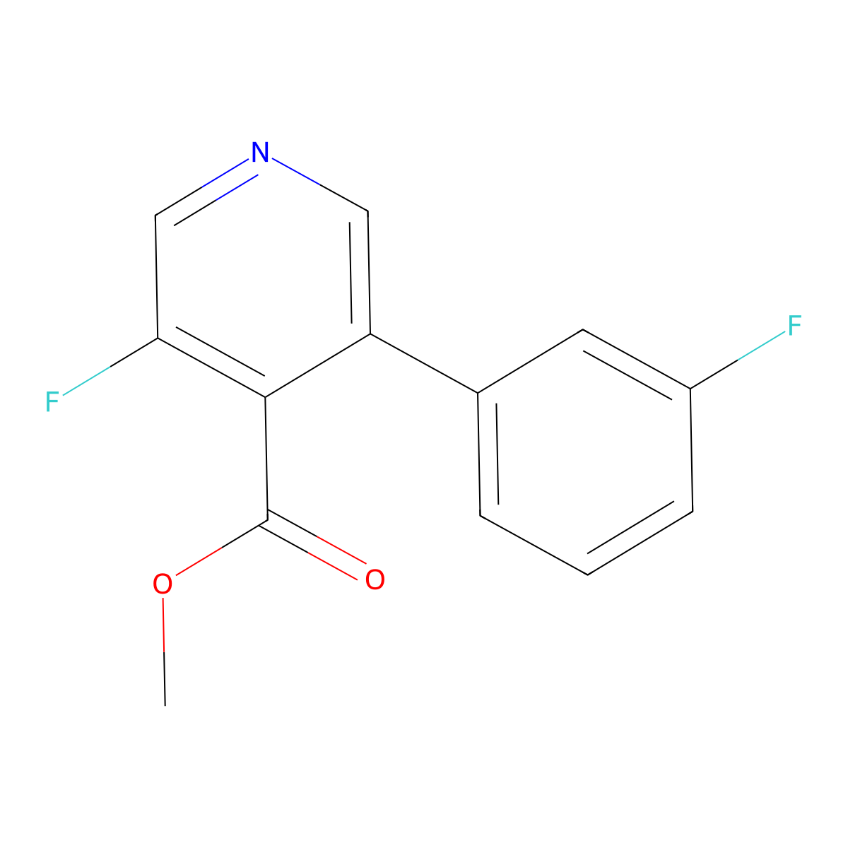 Methyl 3-fluoro-5-(3-fluorophenyl)isonicotinate molecular structure, CAS 2921877-39-4