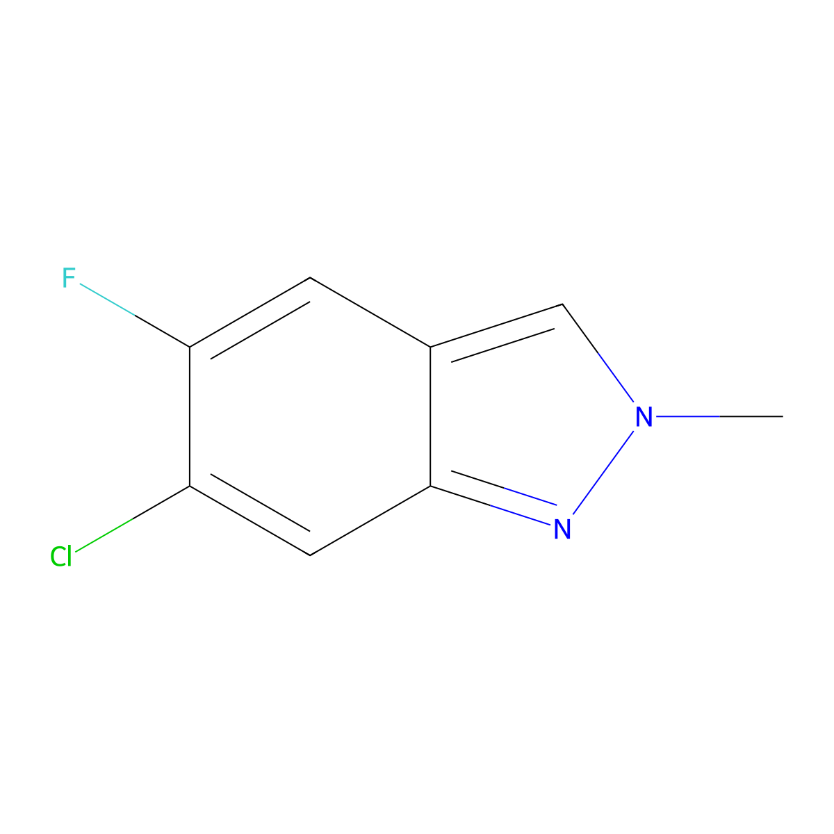 6-chloro-5-fluoro-2-methyl-2H-indazole molecular structure, CAS 2921877-90-7