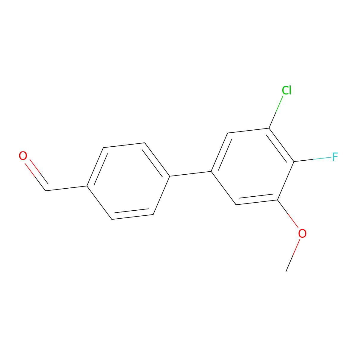 3'-Chloro-4'-fluoro-5'-methoxy-[1,1'-biphenyl]-4-carbaldehyde molecular structure, CAS 2921878-02-4