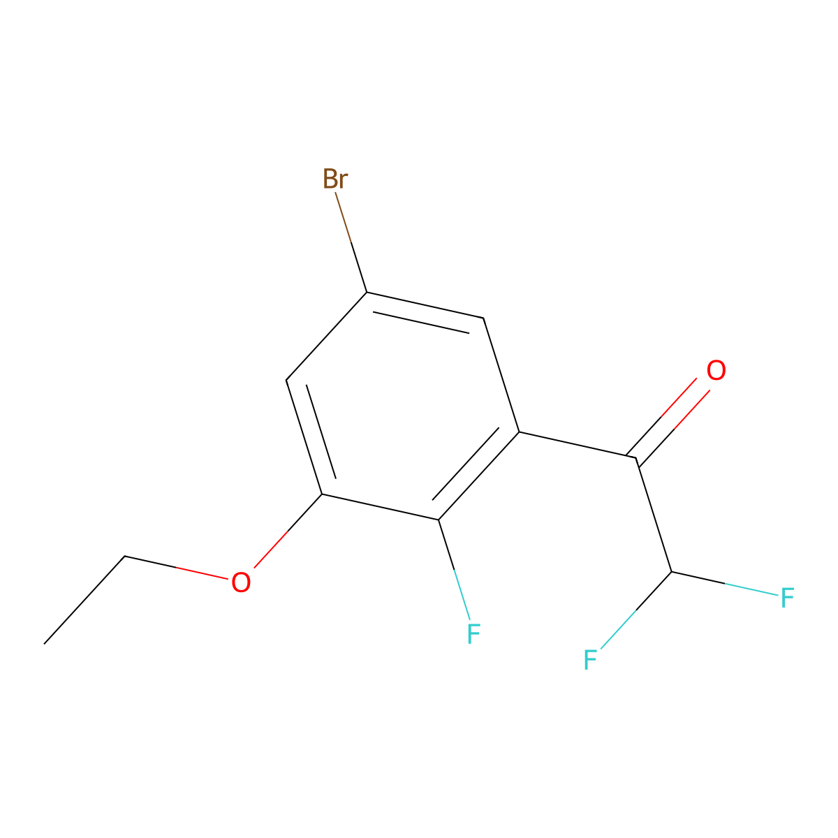 1-(5-Bromo-3-ethoxy-2-fluorophenyl)-2,2-difluoroethanone molecular structure, CAS 2921878-13-7