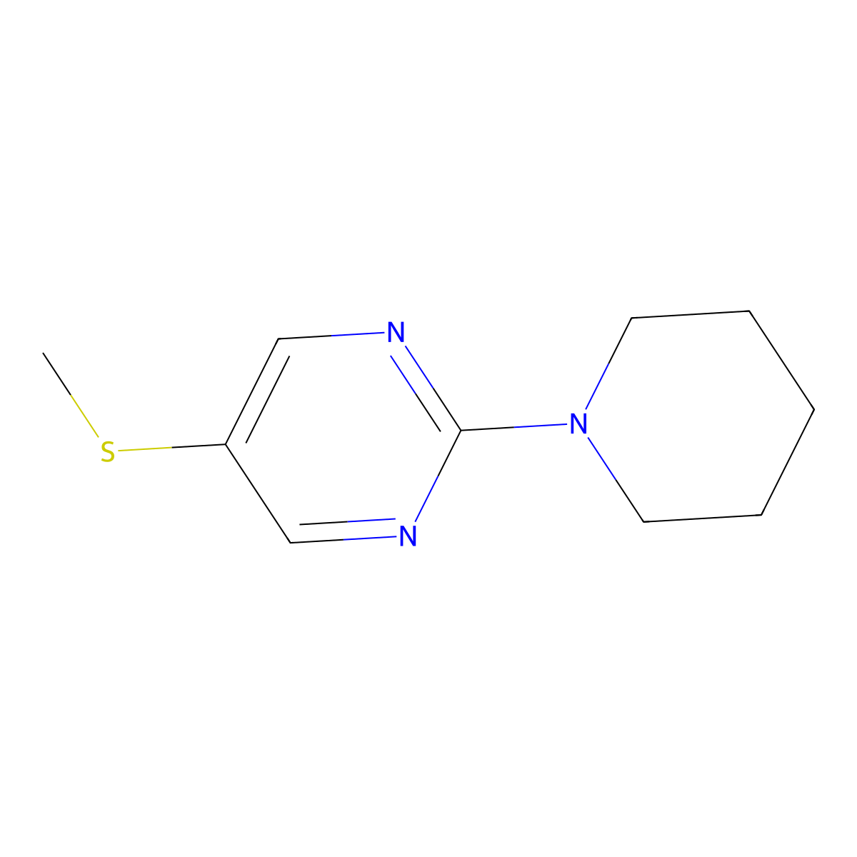 5-(Methylthio)-2-(piperidin-1-yl)pyrimidine molecular structure, CAS 2921878-33-1