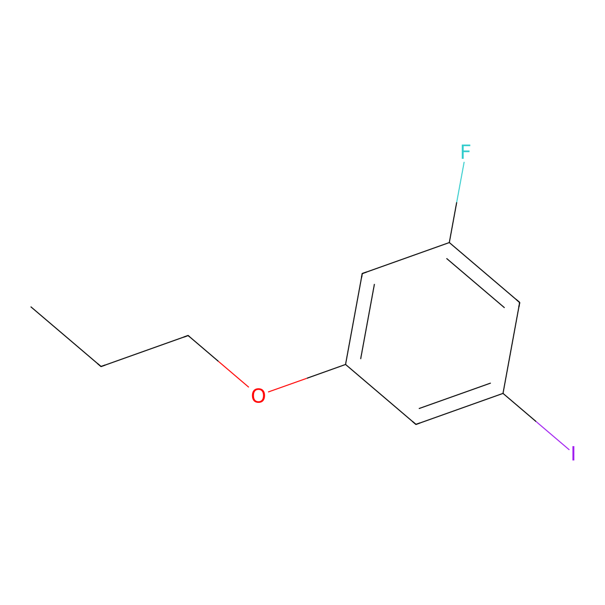 1-Fluoro-3-iodo-5-propoxybenzene molecular structure, CAS 2921879-10-7
