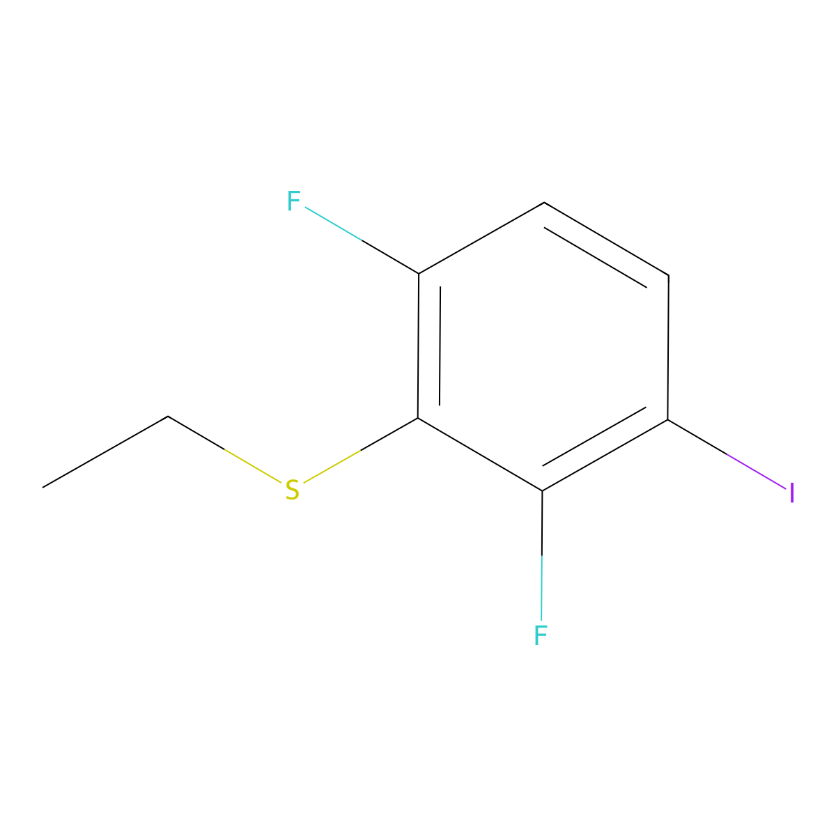 (2,6-Difluoro-3-iodophenyl)(ethyl)sulfane molecular structure, CAS 2921879-11-8
