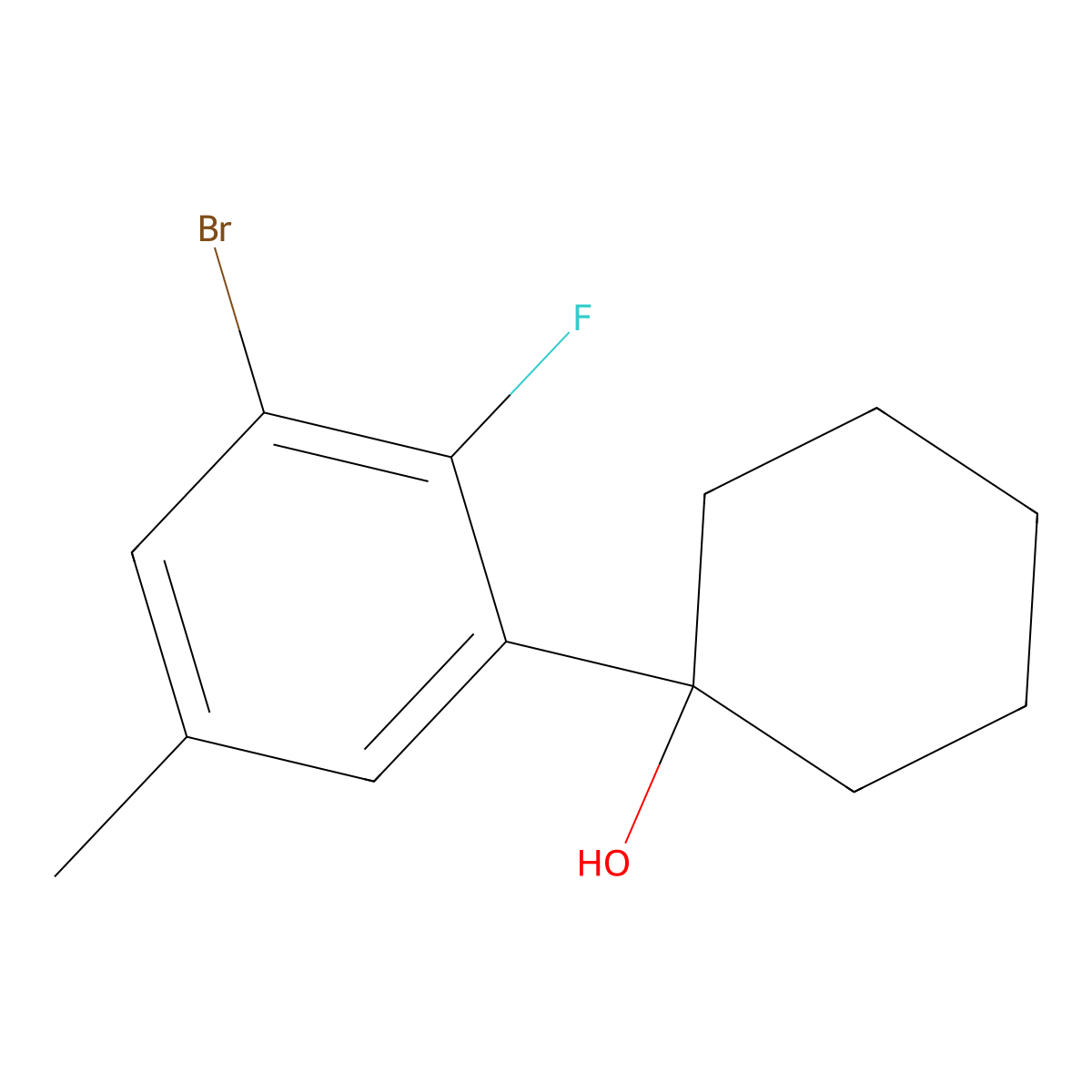 1-(3-Bromo-2-fluoro-5-methylphenyl)cyclohexanol molecular structure, CAS 2921879-31-2