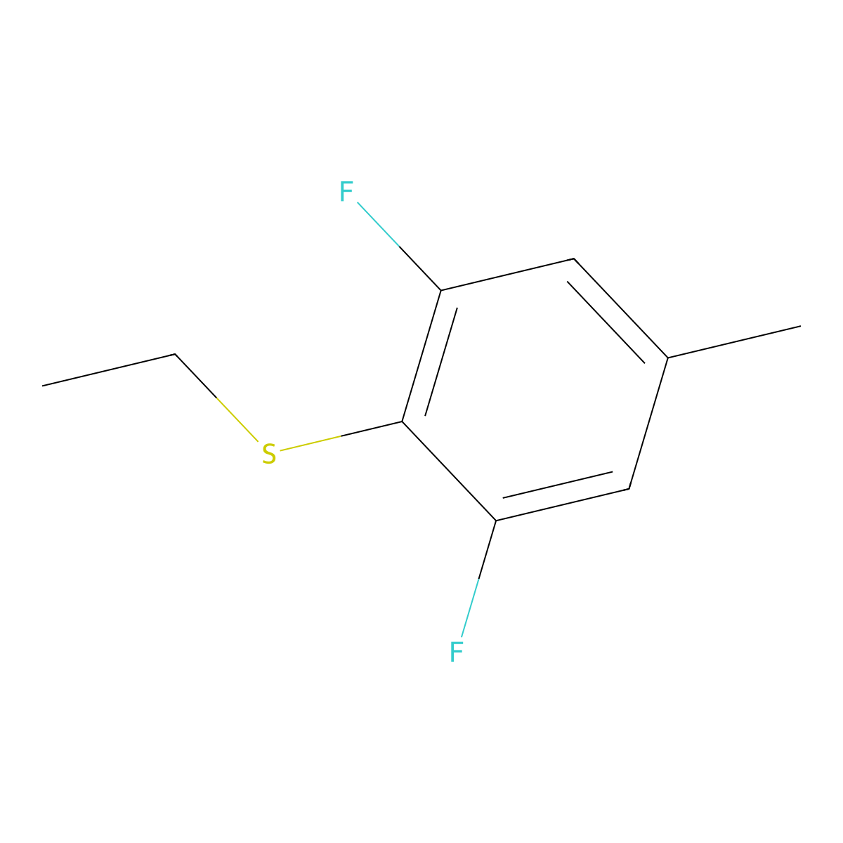 (2,6-Difluoro-4-methylphenyl)(ethyl)sulfane molecular structure, CAS 2921879-44-7