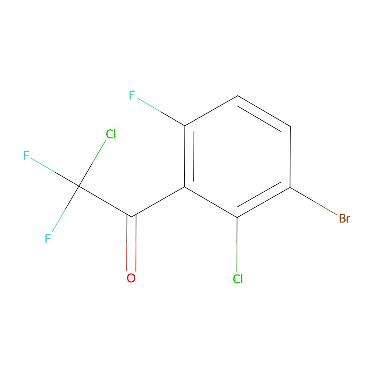 1-(3-Bromo-2-chloro-6-fluorophenyl)-2-chloro-2,2-difluoroethanone molecular structure, CAS 2921879-45-8