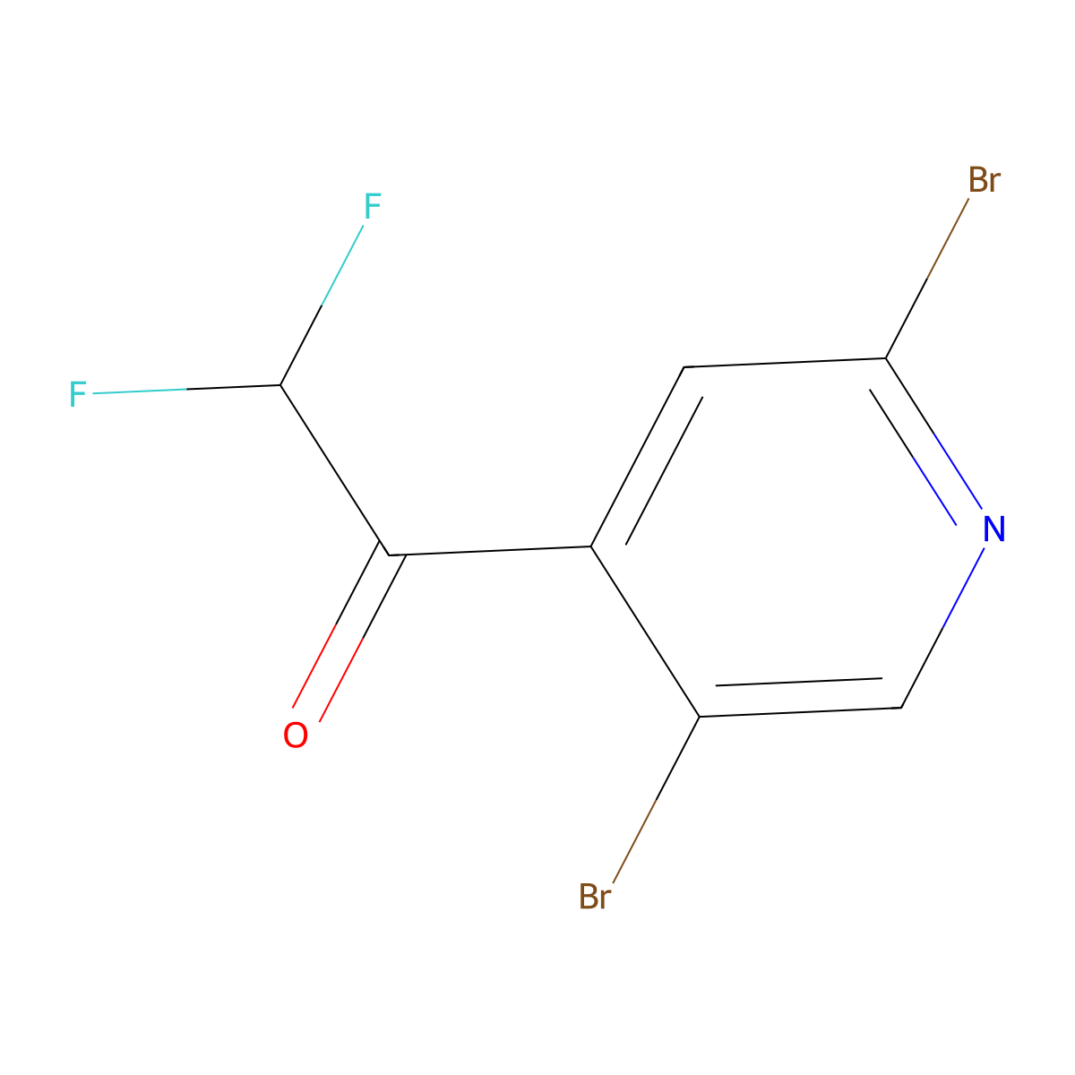 1-(2,5-Dibromopyridin-4-yl)-2,2-difluoroethanone molecular structure, CAS 2921879-75-4