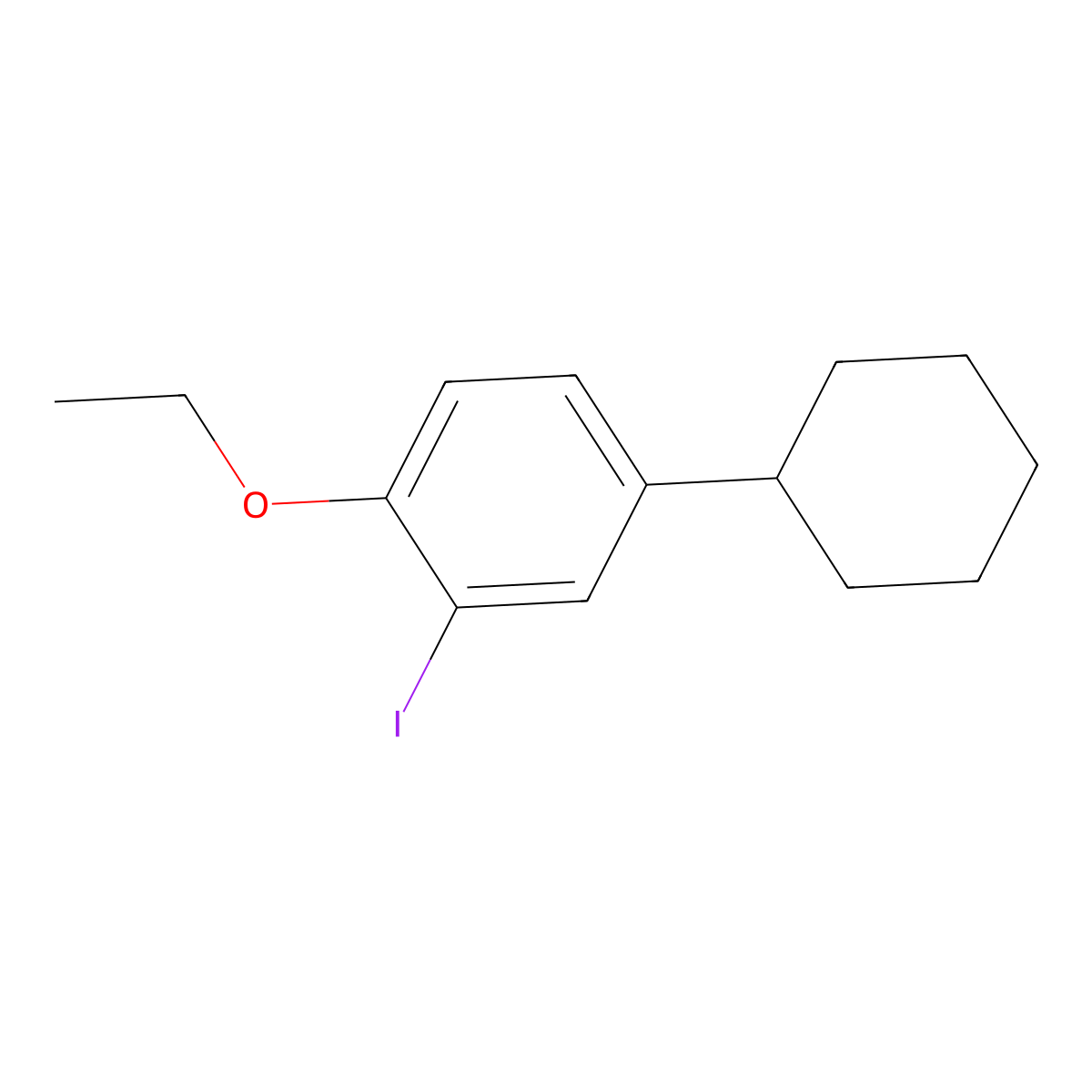 4-Cyclohexyl-1-ethoxy-2-iodobenzene molecular structure, CAS 2921879-82-3