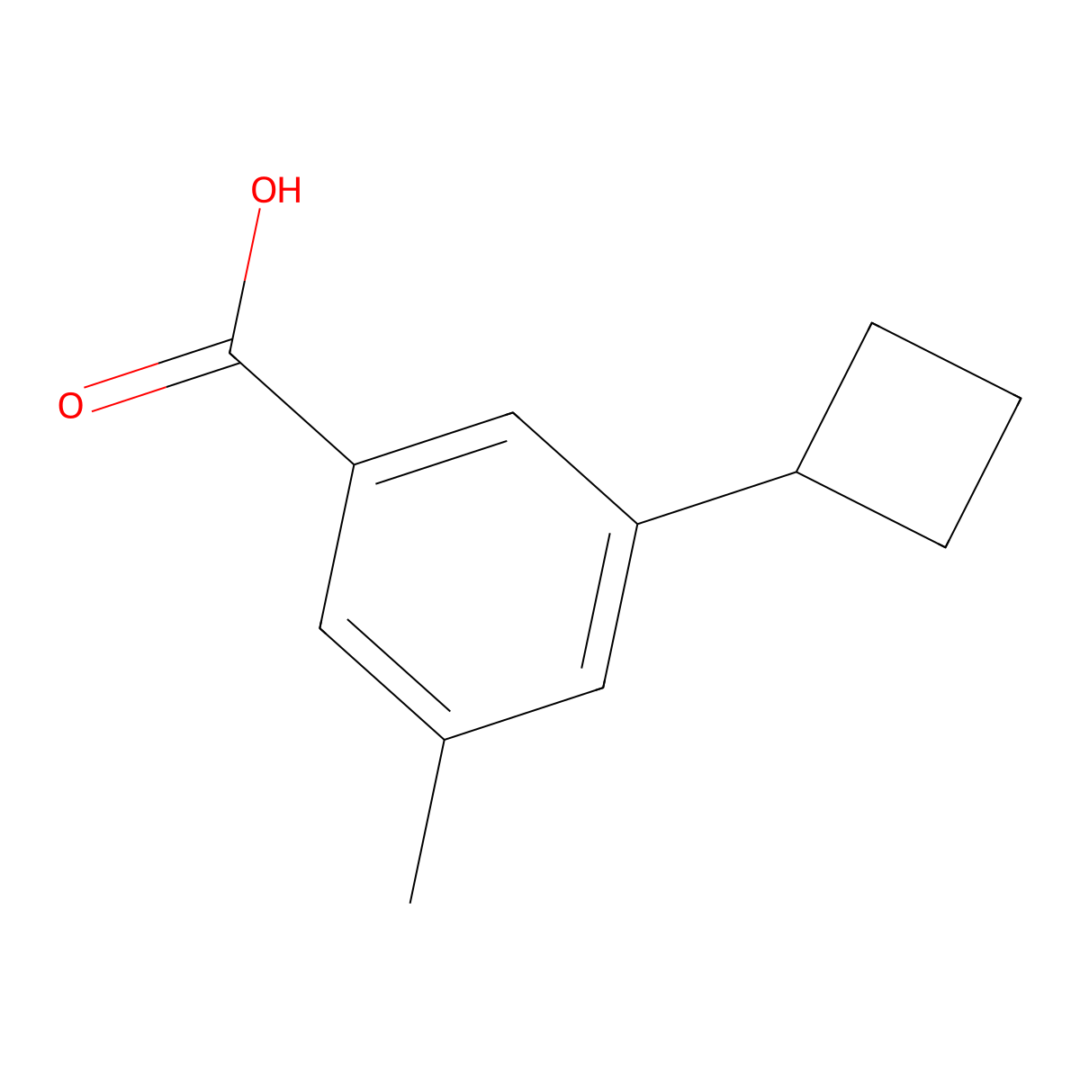 3-Cyclobutyl-5-methylbenzoic acid molecular structure, CAS 2921879-89-0