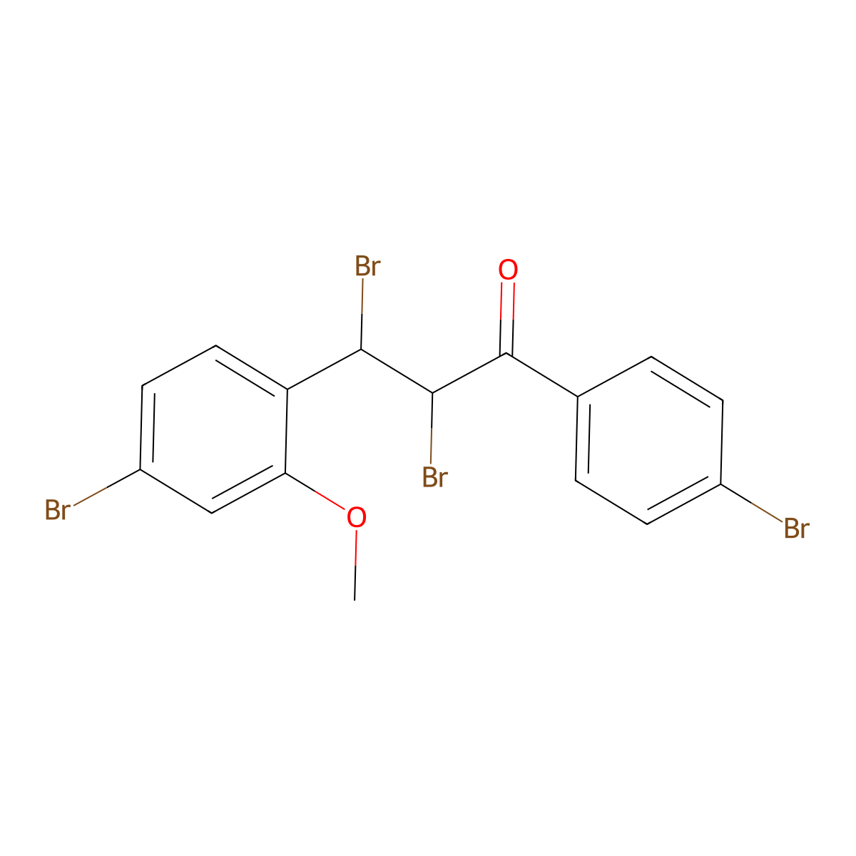 2,3-Dibromo-3-(4-bromo-2-methoxyphenyl)-1-(4-bromophenyl)propan-1-one molecular structure, CAS 2921880-45-5
