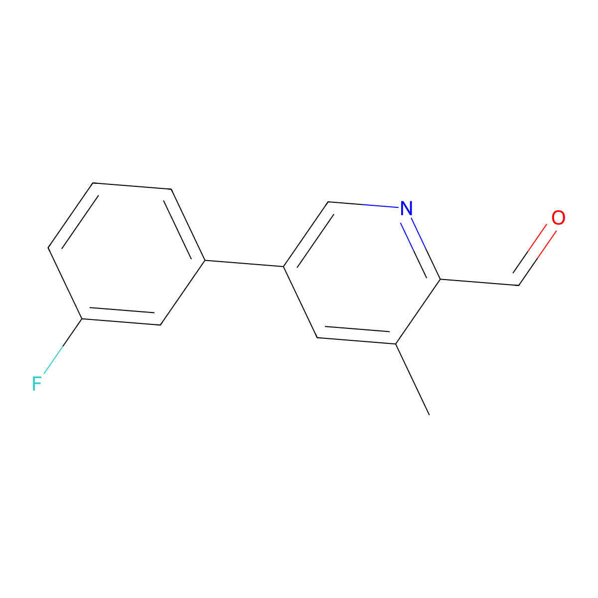 5-(3-Fluorophenyl)-3-methylpicolinaldehyde molecular structure, CAS 2921880-55-7