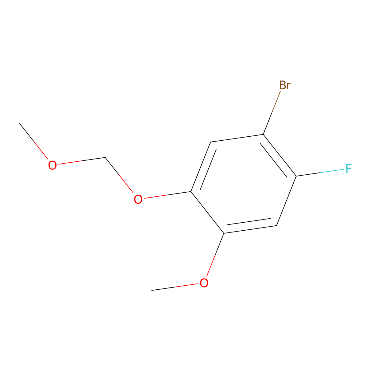 1-Bromo-2-fluoro-4-methoxy-5-(methoxymethoxy)benzene molecular structure, CAS 2921881-63-0
