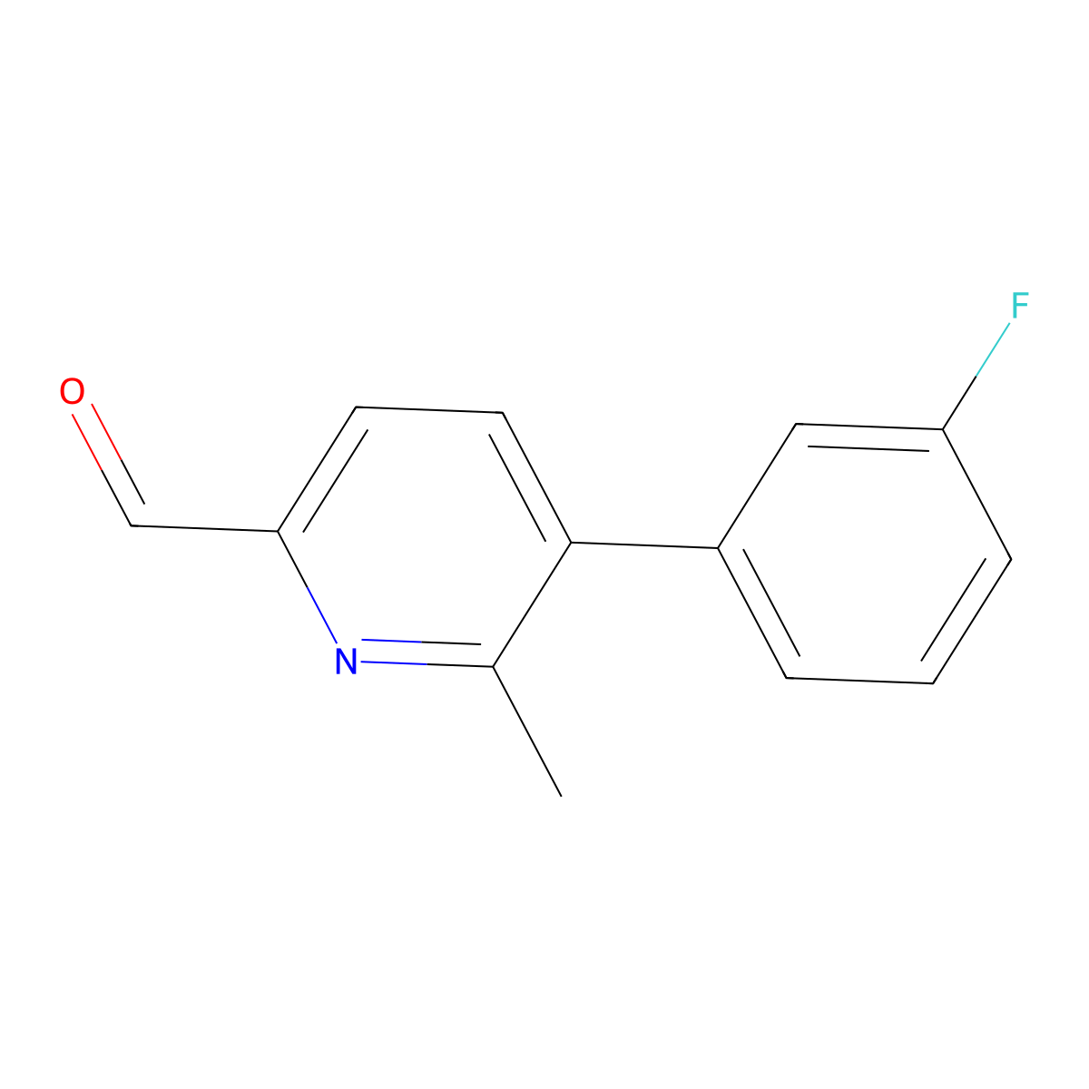 5-(3-Fluorophenyl)-6-methylpicolinaldehyde molecular structure, CAS 2921881-84-5