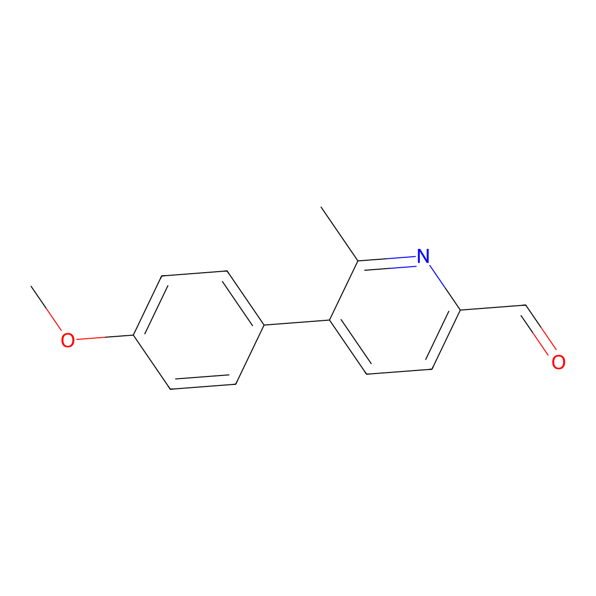 5-(4-Methoxyphenyl)-6-methylpicolinaldehyde molecular structure, CAS 2921881-89-0