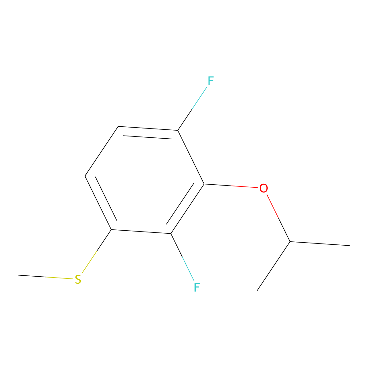 (2,4-Difluoro-3-isopropoxyphenyl)(methyl)sulfane molecular structure, CAS 2921882-15-5