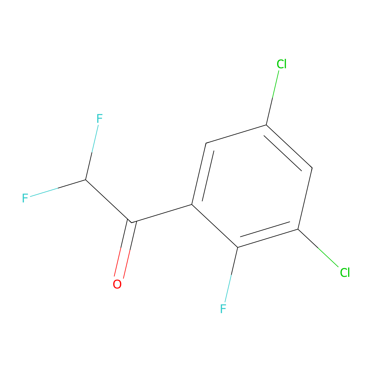 1-(3,5-Dichloro-2-fluorophenyl)-2,2-difluoroethanone molecular structure, CAS 2921883-53-4