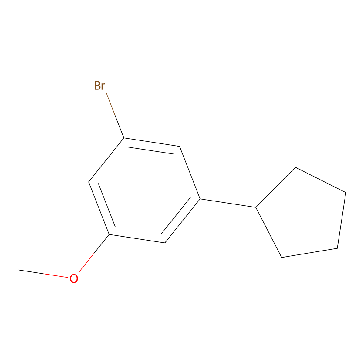 1-Bromo-3-cyclopentyl-5-methoxybenzene molecular structure, CAS 2921884-57-1
