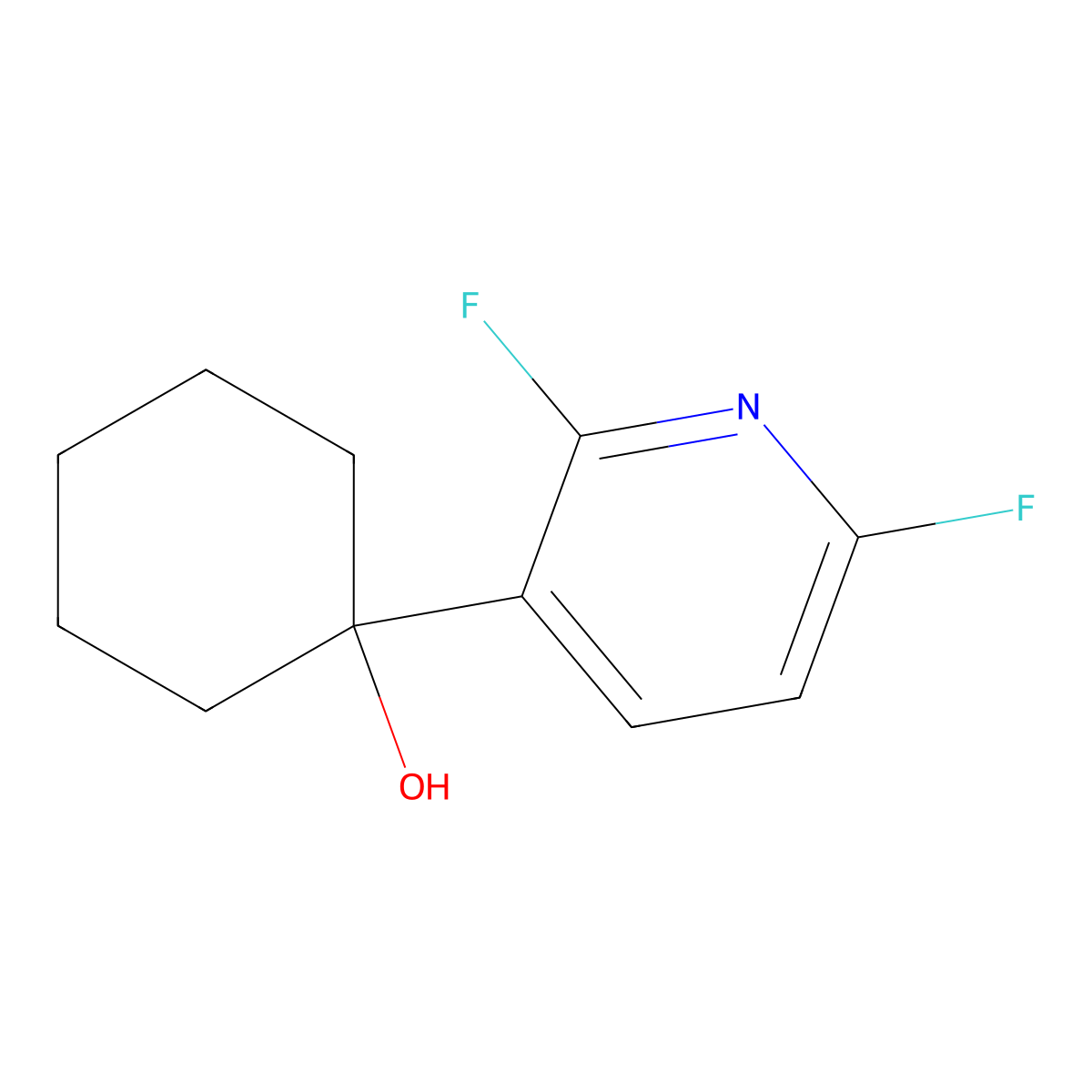1-(2,6-Difluoropyridin-3-yl)cyclohexanol molecular structure, CAS 2921885-28-9