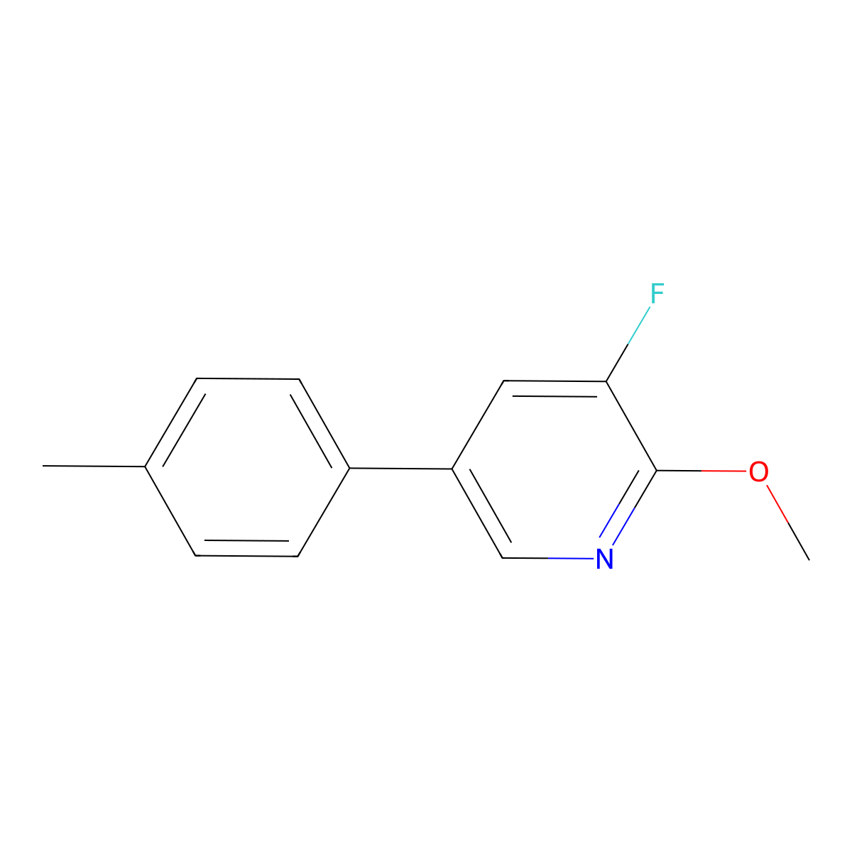 3-Fluoro-2-methoxy-5-(p-tolyl)pyridine molecular structure, CAS 2921885-77-8