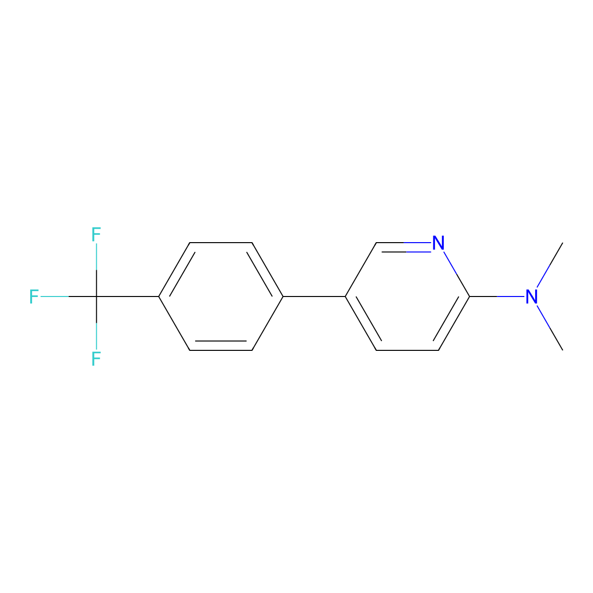 N,N-dimethyl-5-(4-(trifluoromethyl)phenyl)pyridin-2-amine molecular structure, CAS 2921886-00-0