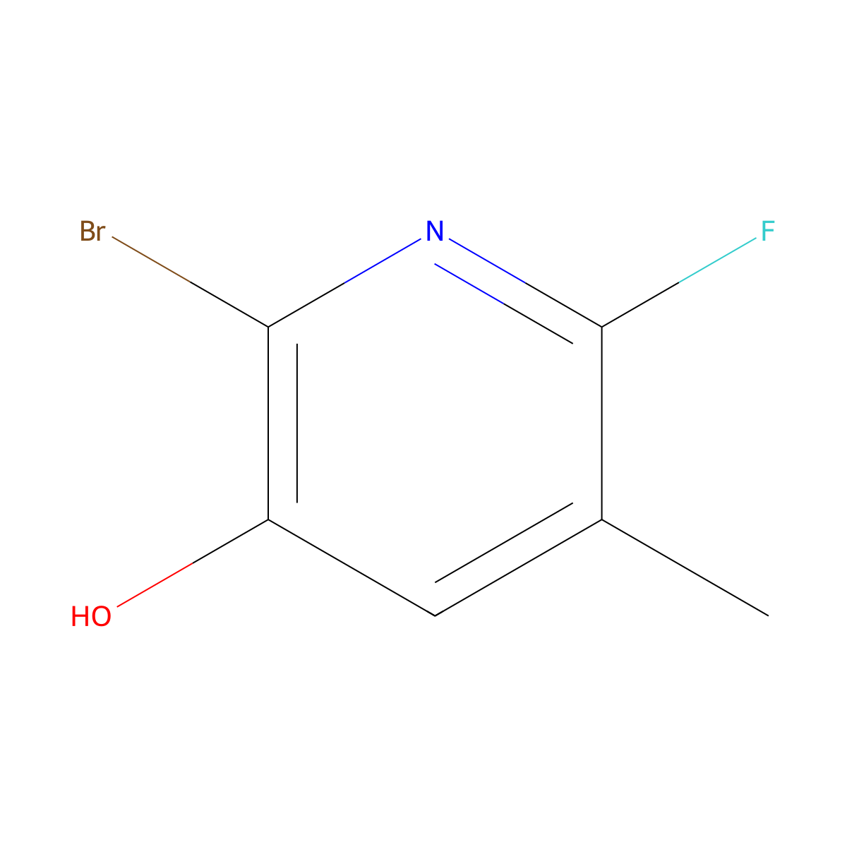 2-Bromo-6-fluoro-5-methylpyridin-3-ol molecular structure, CAS 2921886-69-1