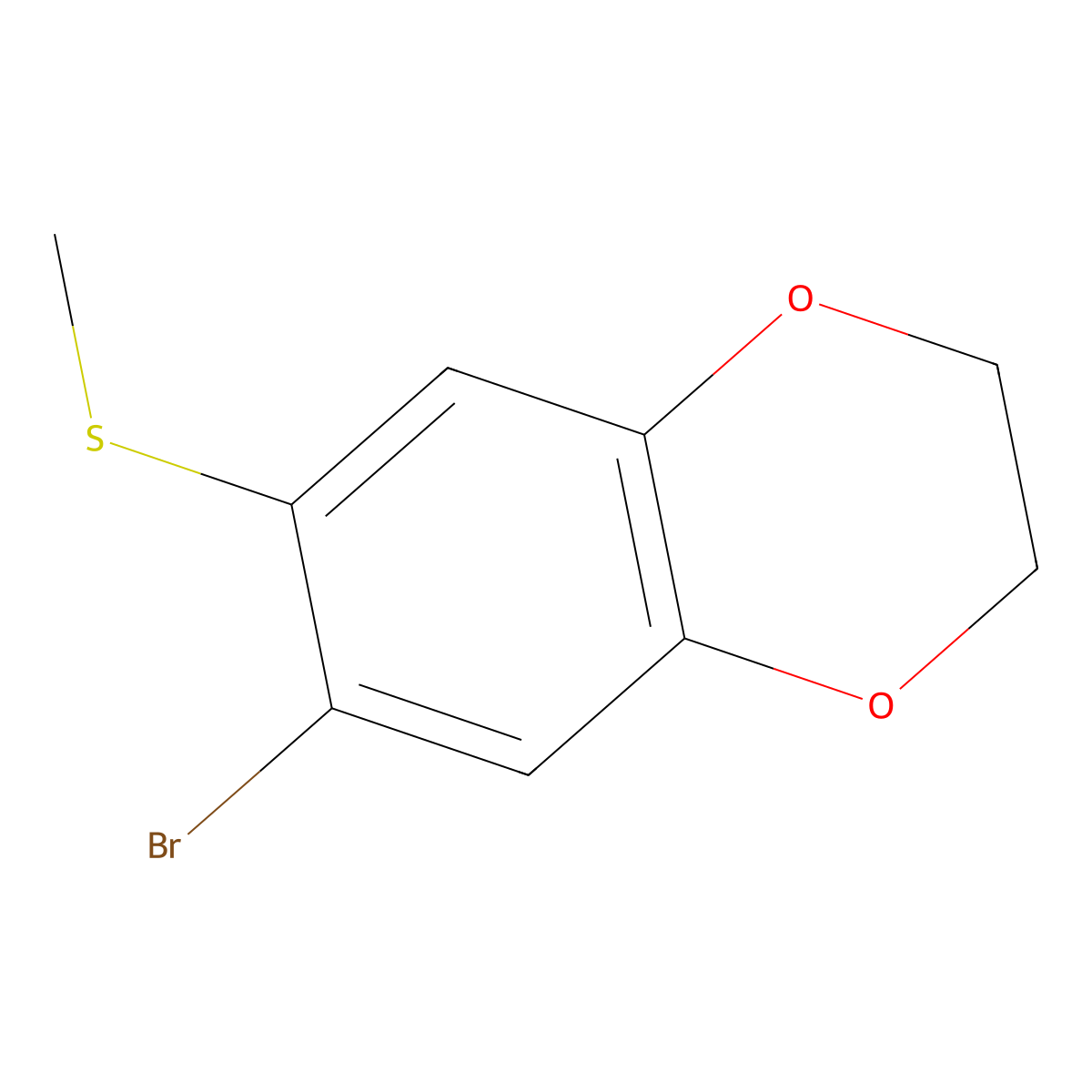 6-Bromo-7-(methylthio)-2,3-dihydrobenzo[b][1,4]dioxine molecular structure, CAS 2921886-85-1