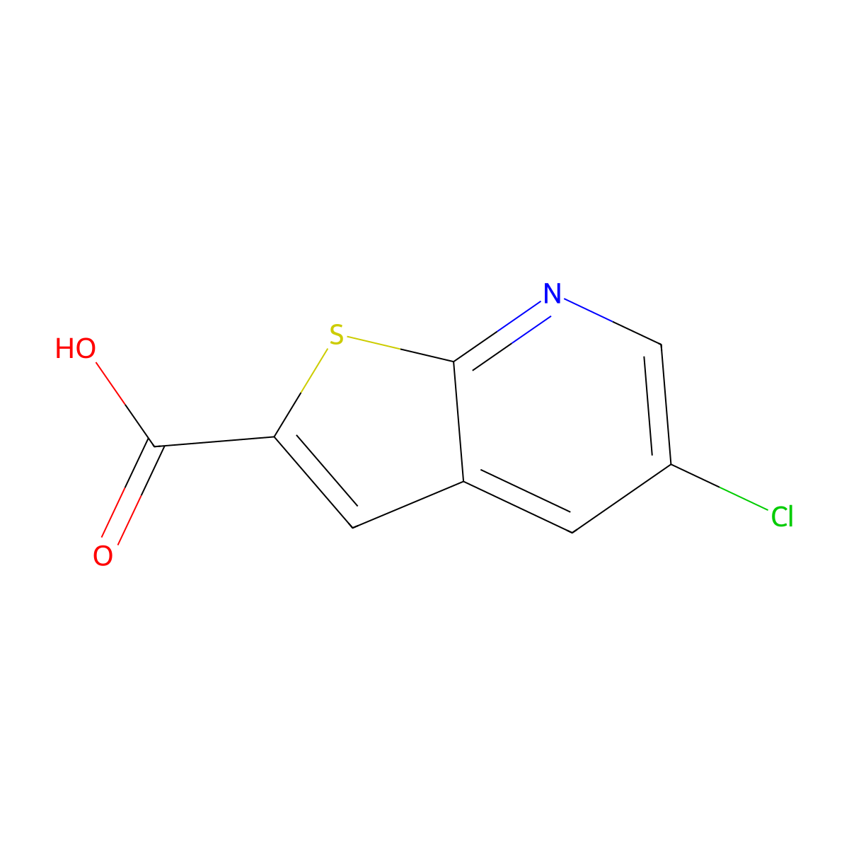 5-Chlorothieno[2,3-b]pyridine-2-carboxylic acid molecular structure, CAS 2921887-03-6