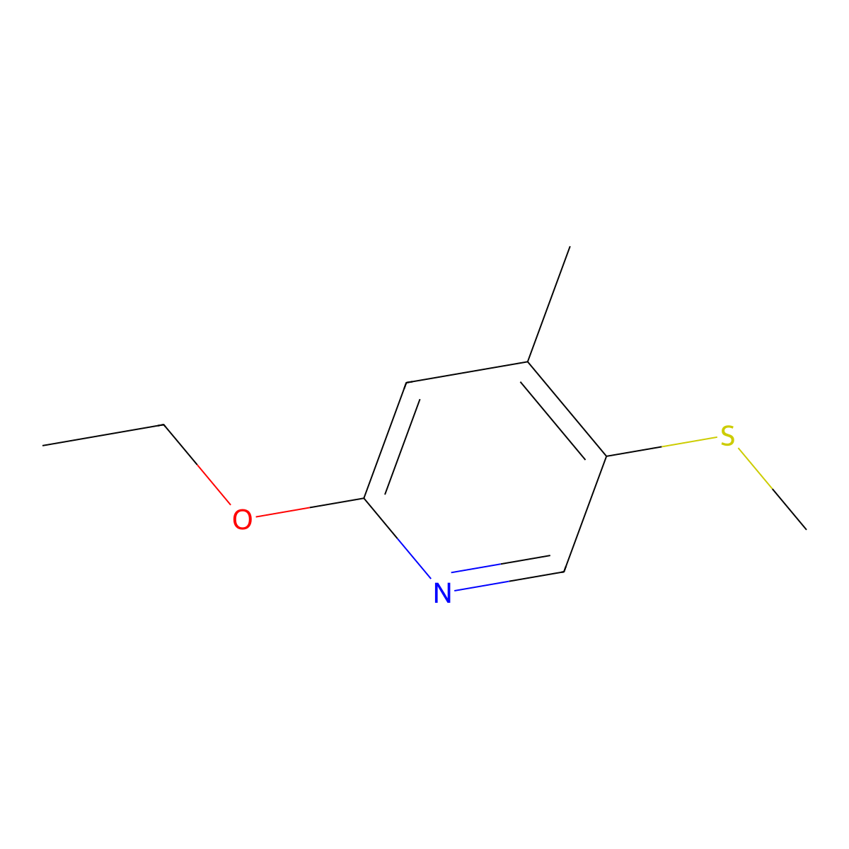 2-Ethoxy-4-methyl-5-(methylthio)pyridine molecular structure, CAS 2921888-45-9