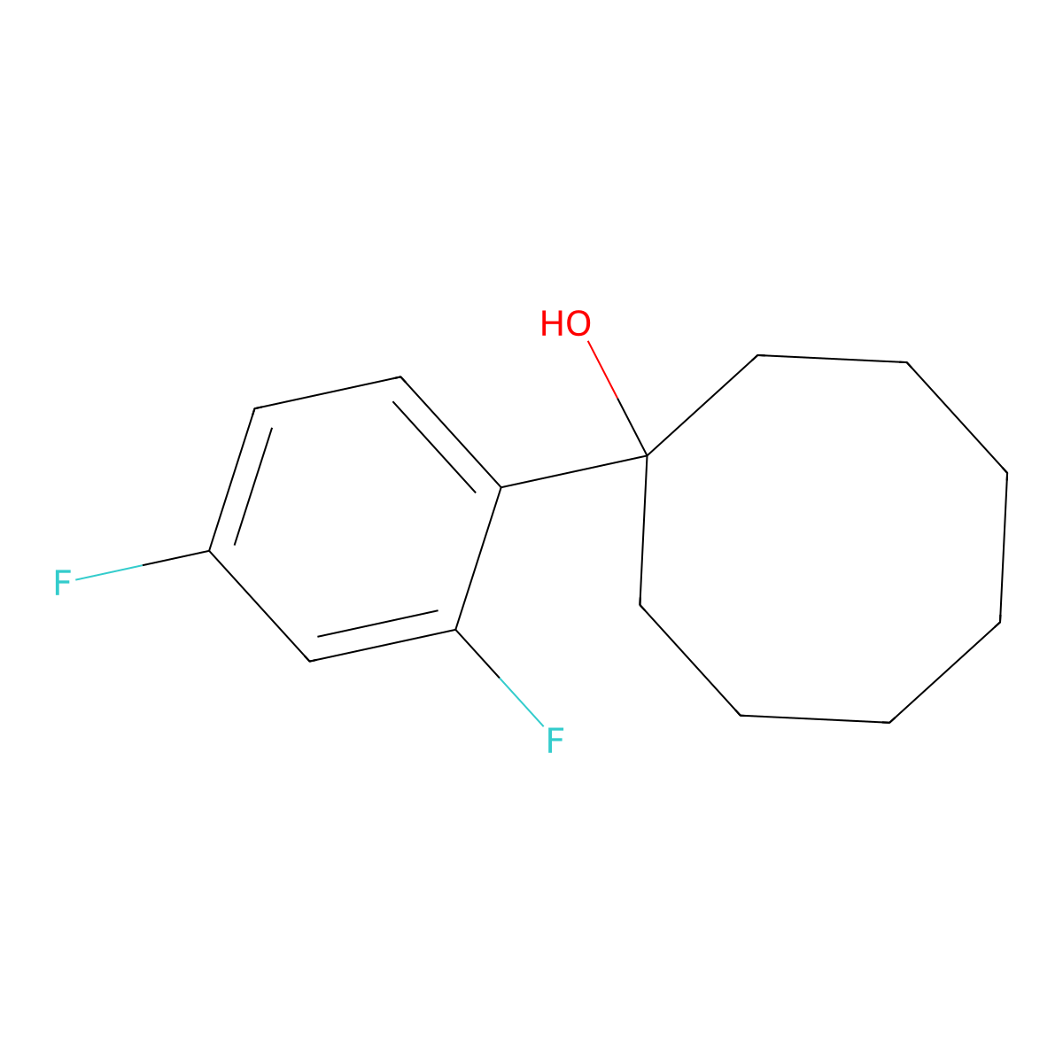 1-(2,4-Difluorophenyl)cyclooctanol molecular structure, CAS 2921888-70-0