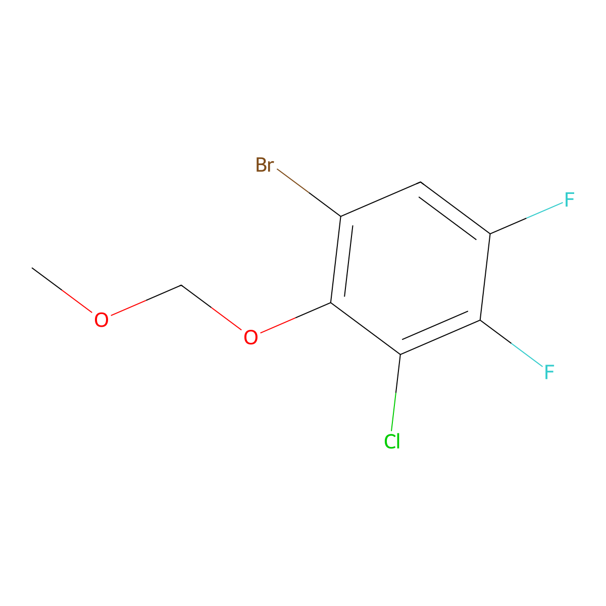 1-Bromo-3-chloro-4,5-difluoro-2-(methoxymethoxy)benzene molecular structure, CAS 2921889-33-8