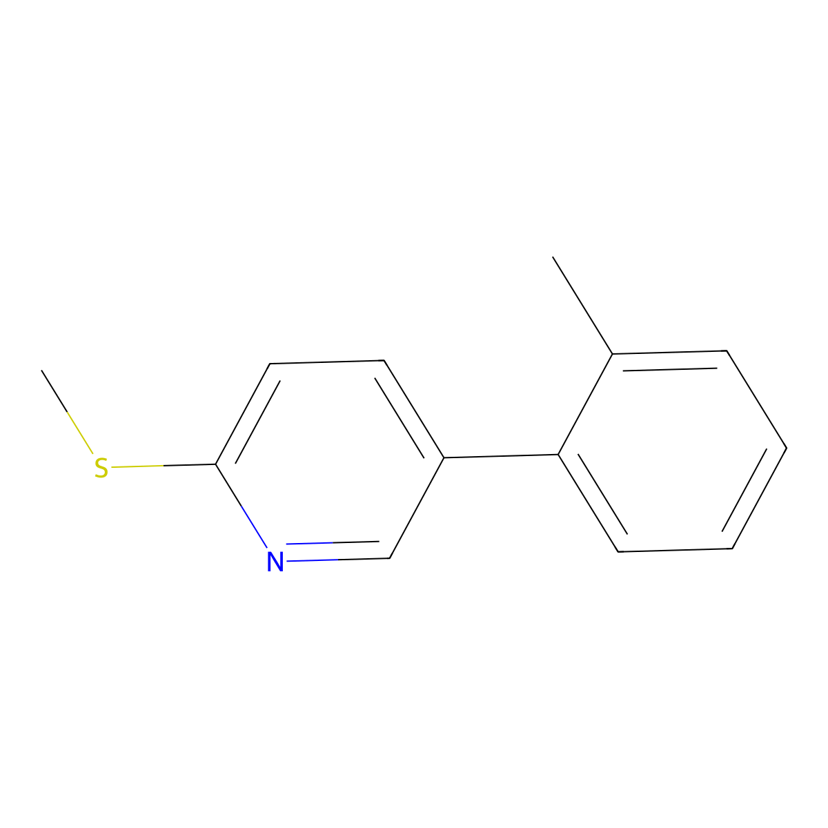 2-(Methylthio)-5-(o-tolyl)pyridine molecular structure, CAS 2921889-64-5