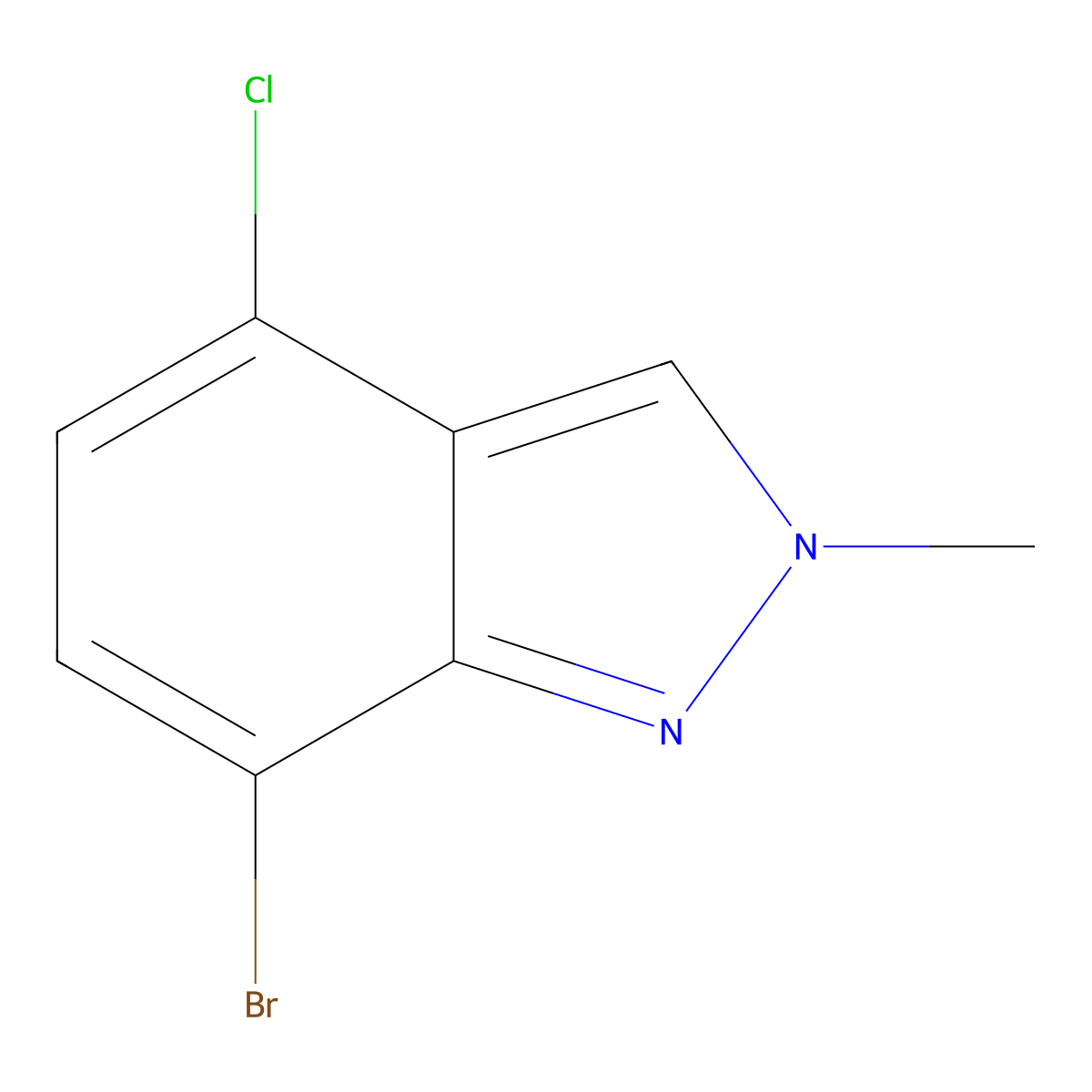 7-bromo-4-chloro-2-methyl-2H-indazole molecular structure, CAS 2921890-03-9