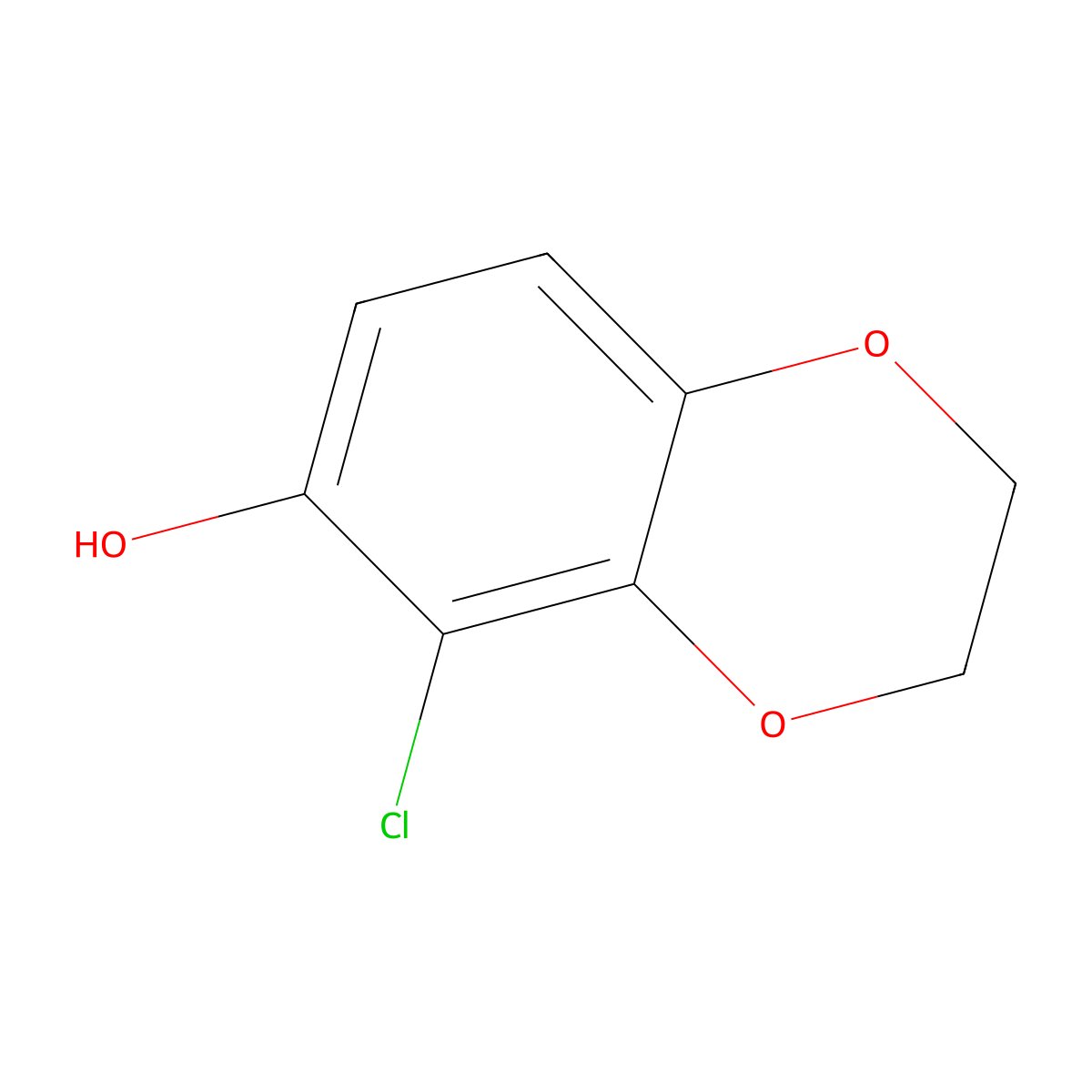 5-Chloro-2,3-dihydro-1,4-benzodioxin-6-ol molecular structure, CAS 2921891-08-7