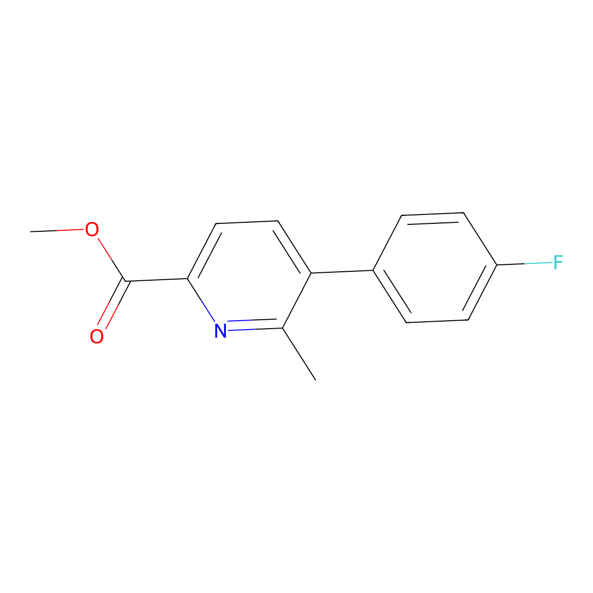 Methyl 5-(4-fluorophenyl)-6-methylpicolinate molecular structure, CAS 2921891-14-5