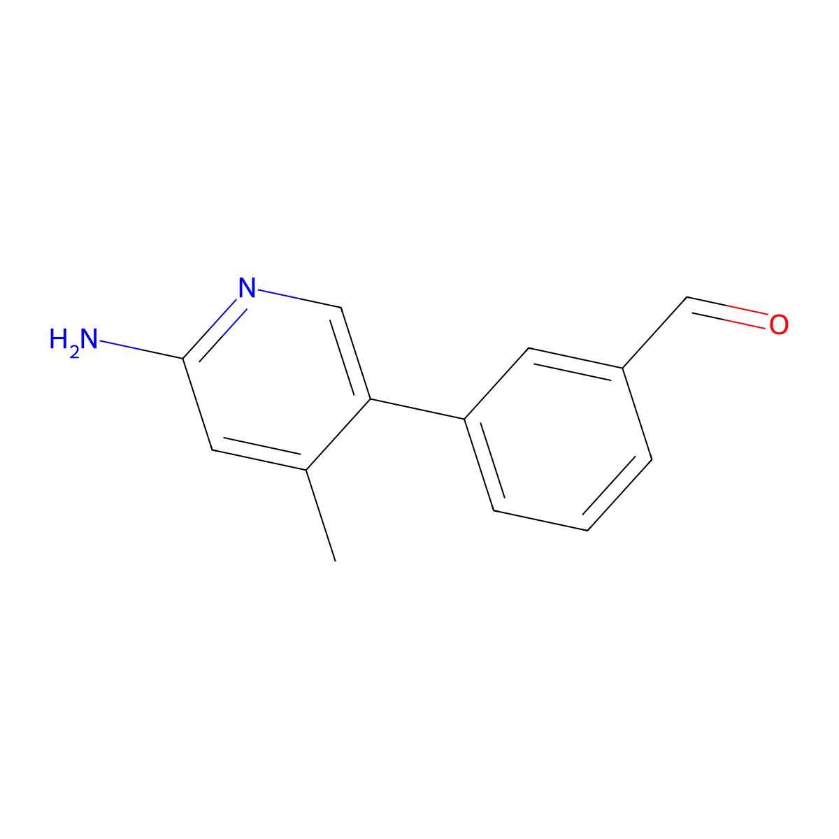 3-(6-Amino-4-methylpyridin-3-yl)benzaldehyde molecular structure, CAS 2921891-35-0