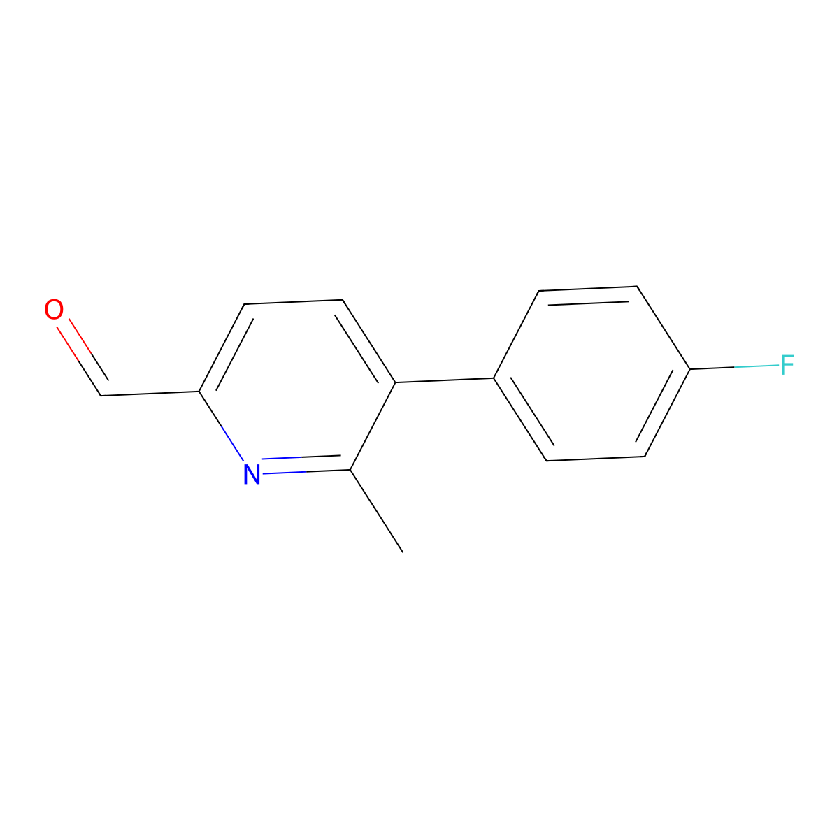 5-(4-Fluorophenyl)-6-methylpicolinaldehyde molecular structure, CAS 2921891-52-1
